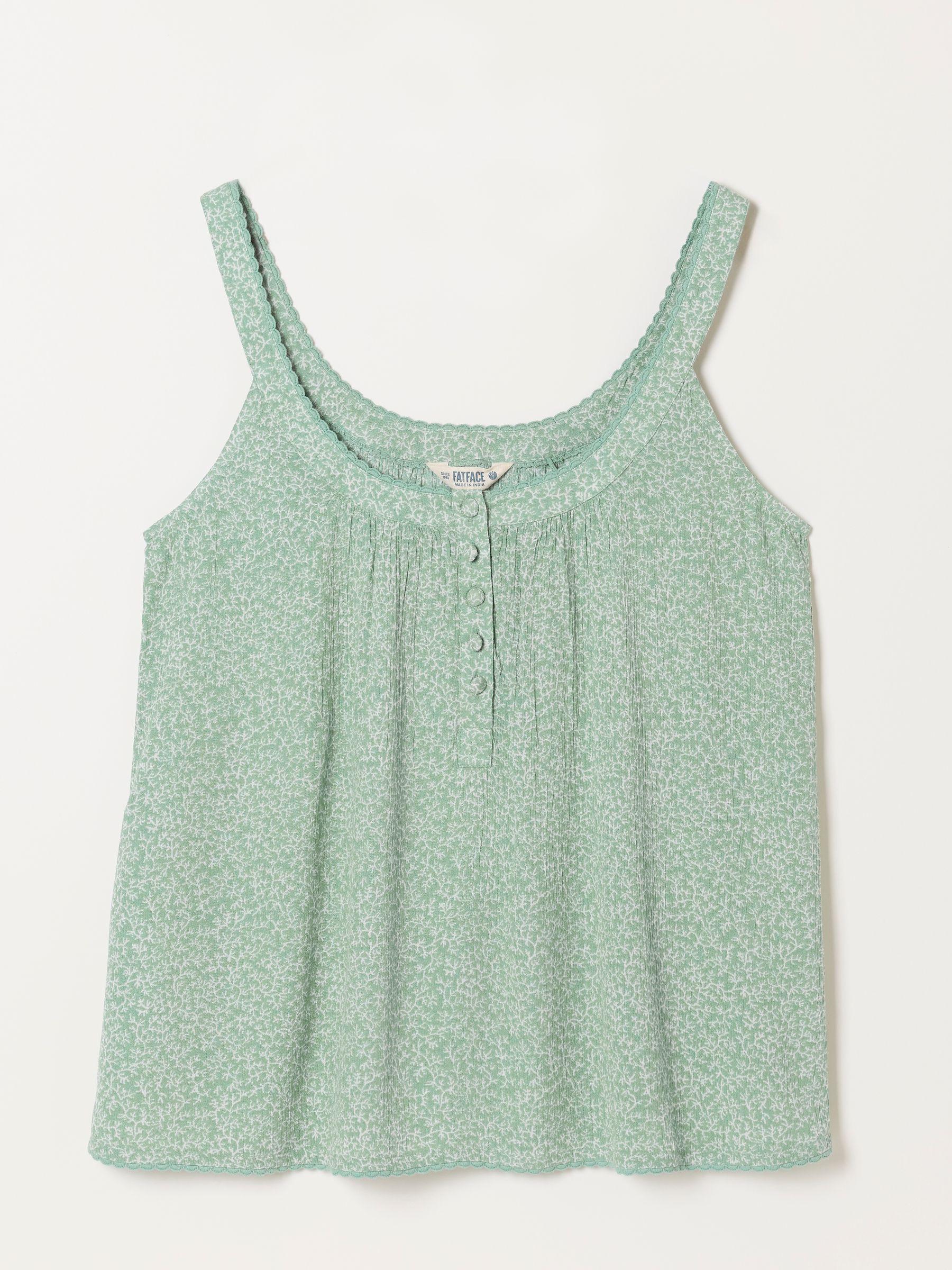 Layla Dusky Green Coral Texture Petite Cami by FAT FACE