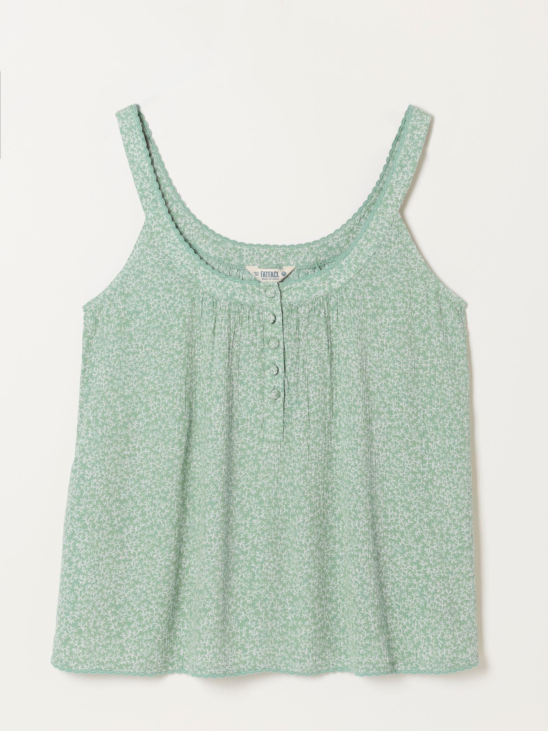 Layla Dusky Green Coral Texture Regular Cami by FAT FACE