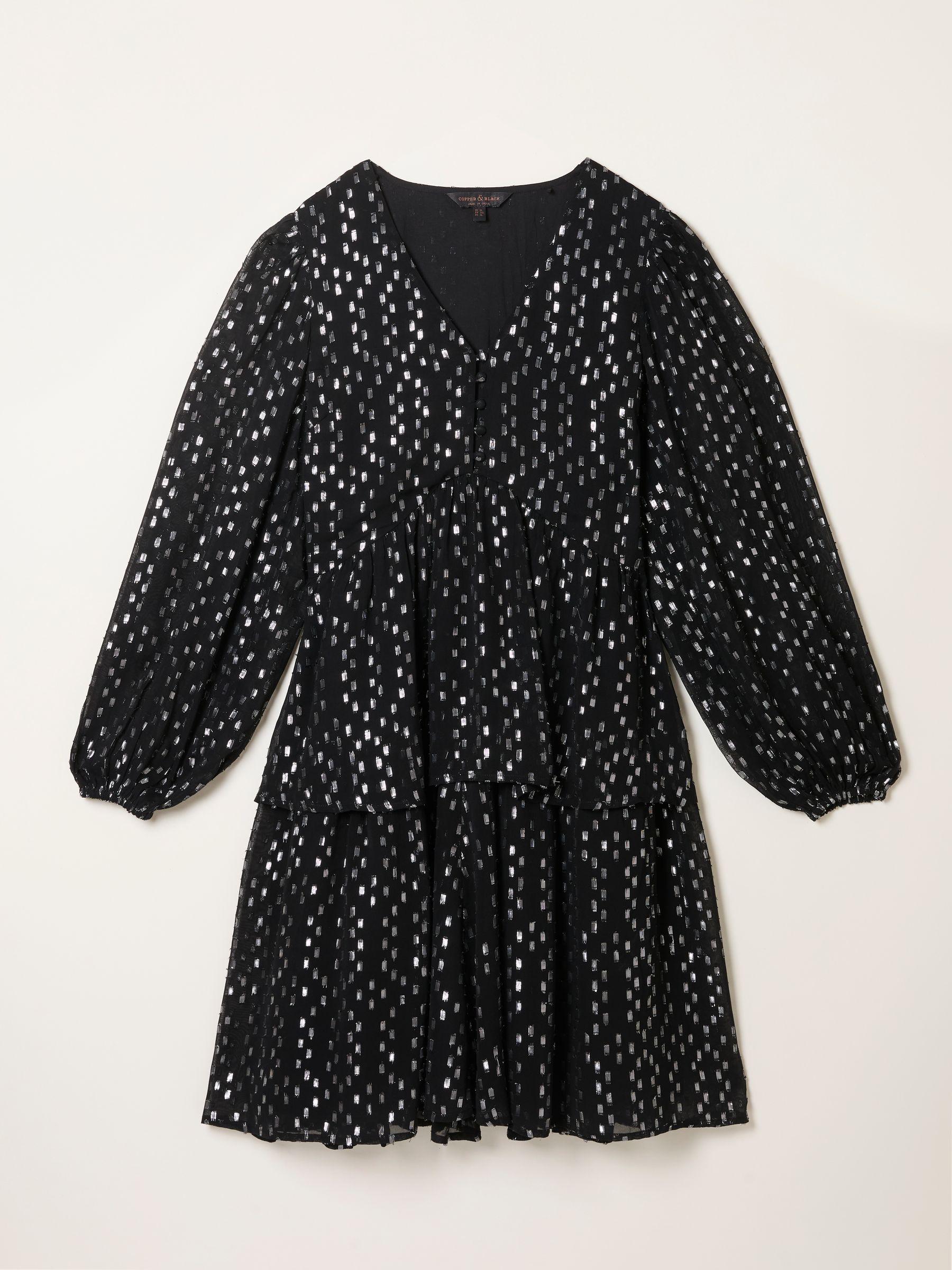 Lenny Black Petite Metallic Mini Dress by FAT FACE