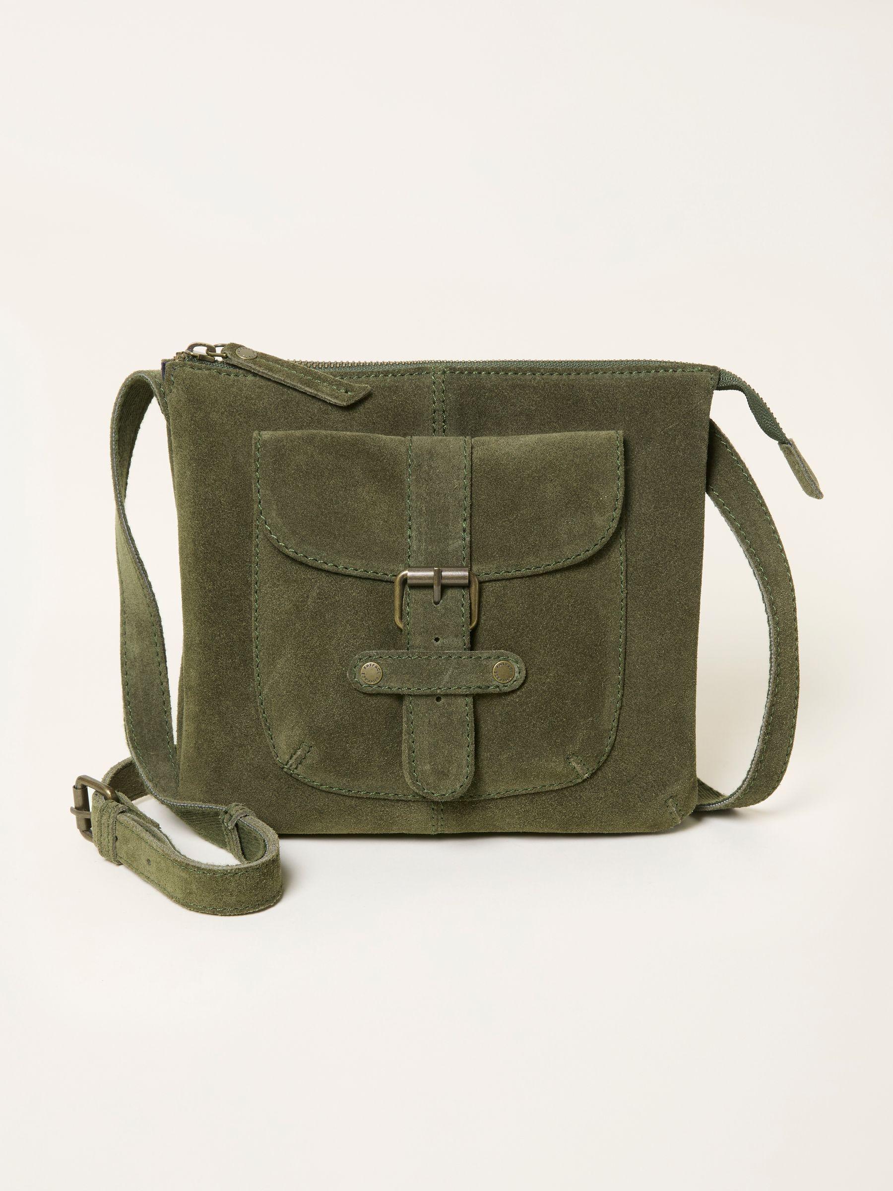Libby Tan Brown Suede Crossbody Bag by FAT FACE