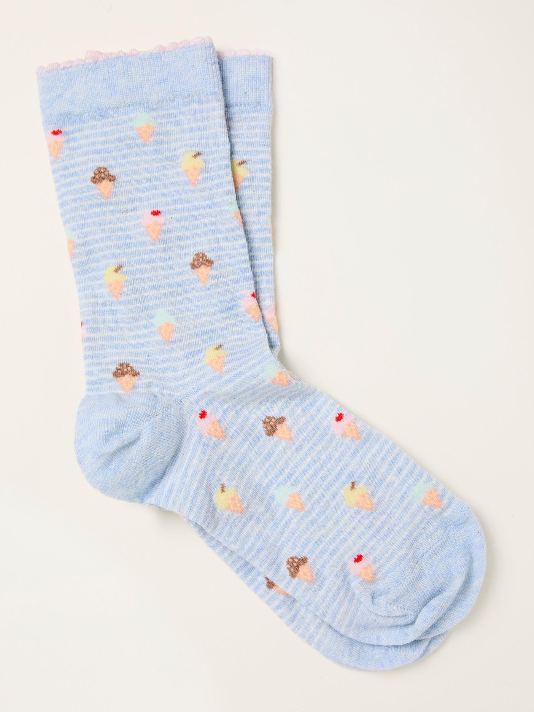 Light Blue Ice Cream Socks by FAT FACE