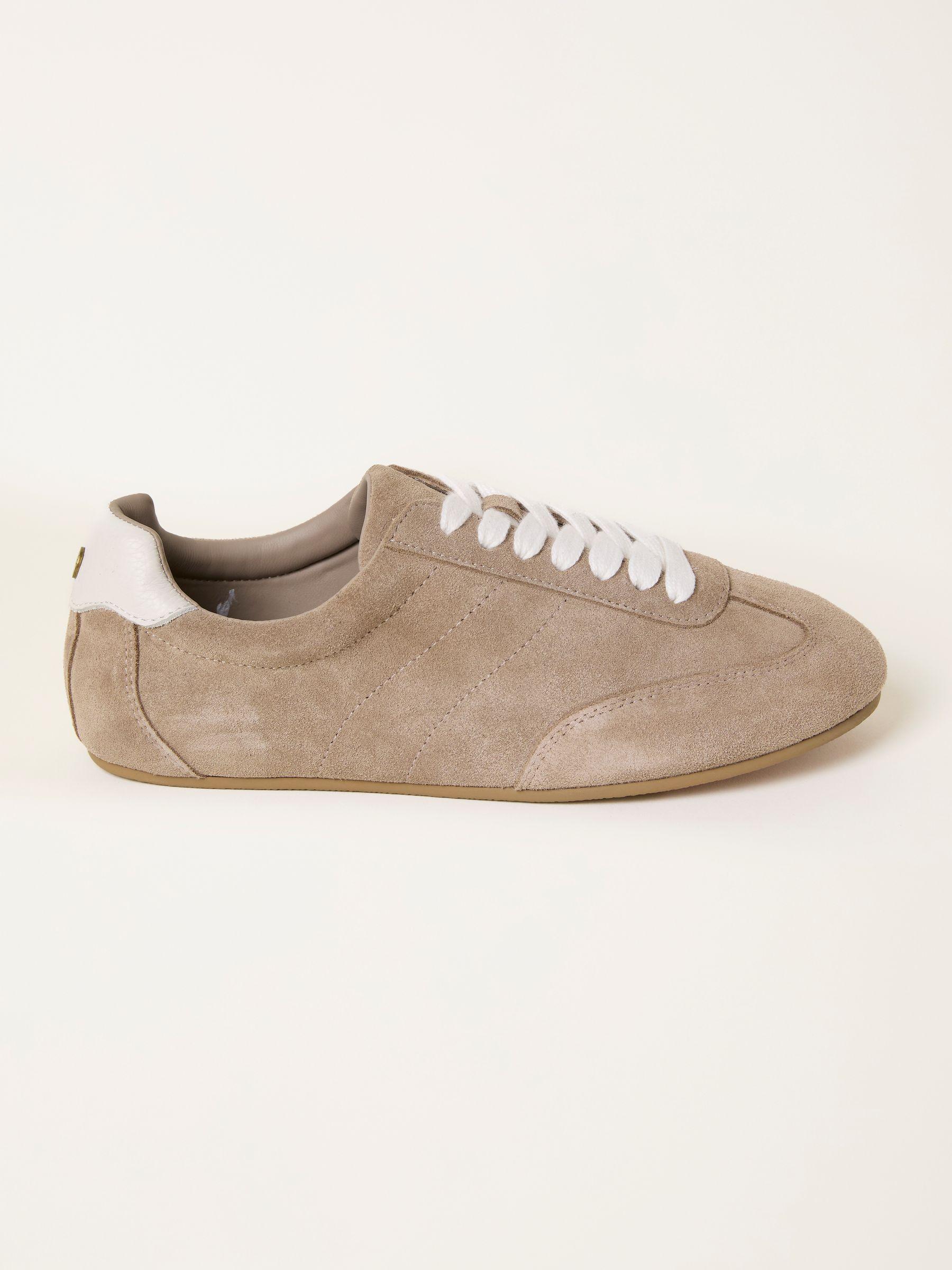 Light Brown Slim Ballet Suede Trainer by FAT FACE