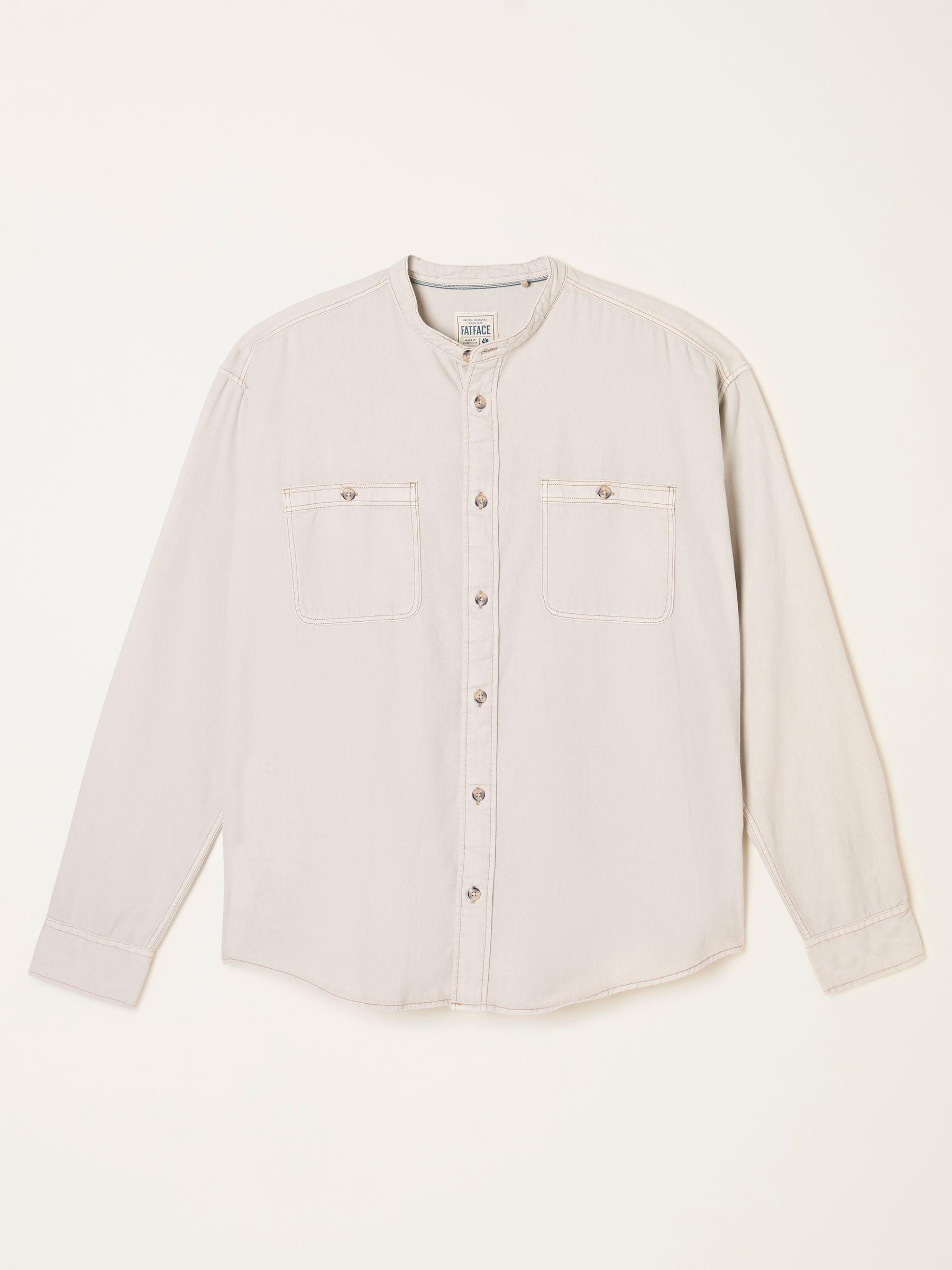 Light Natural Long Sleeve Grandad Utility Shirt by FAT FACE