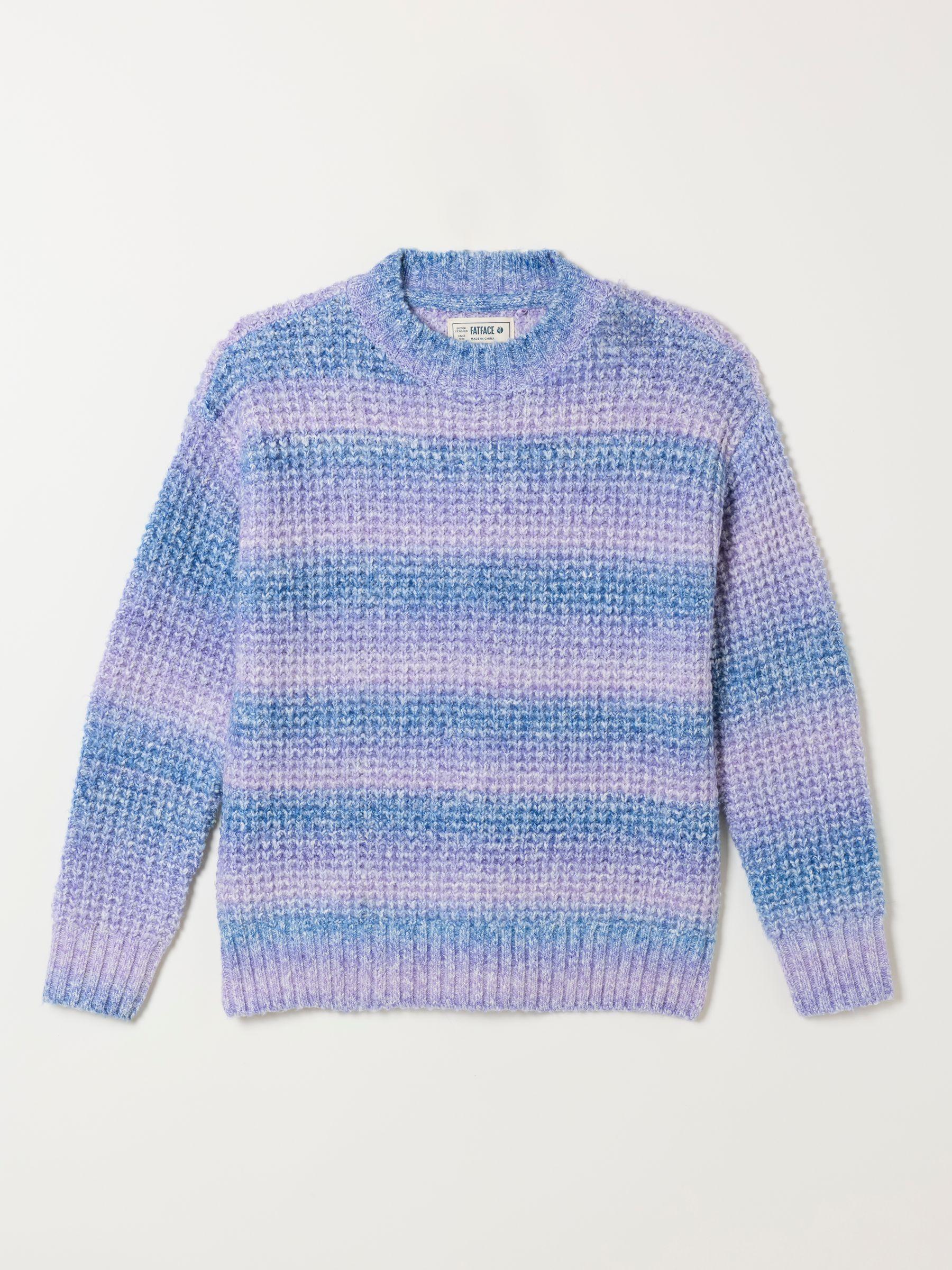 Lilac Purple Carolina Knitted Ombre Textured Crew Neck Jumper by FAT FACE