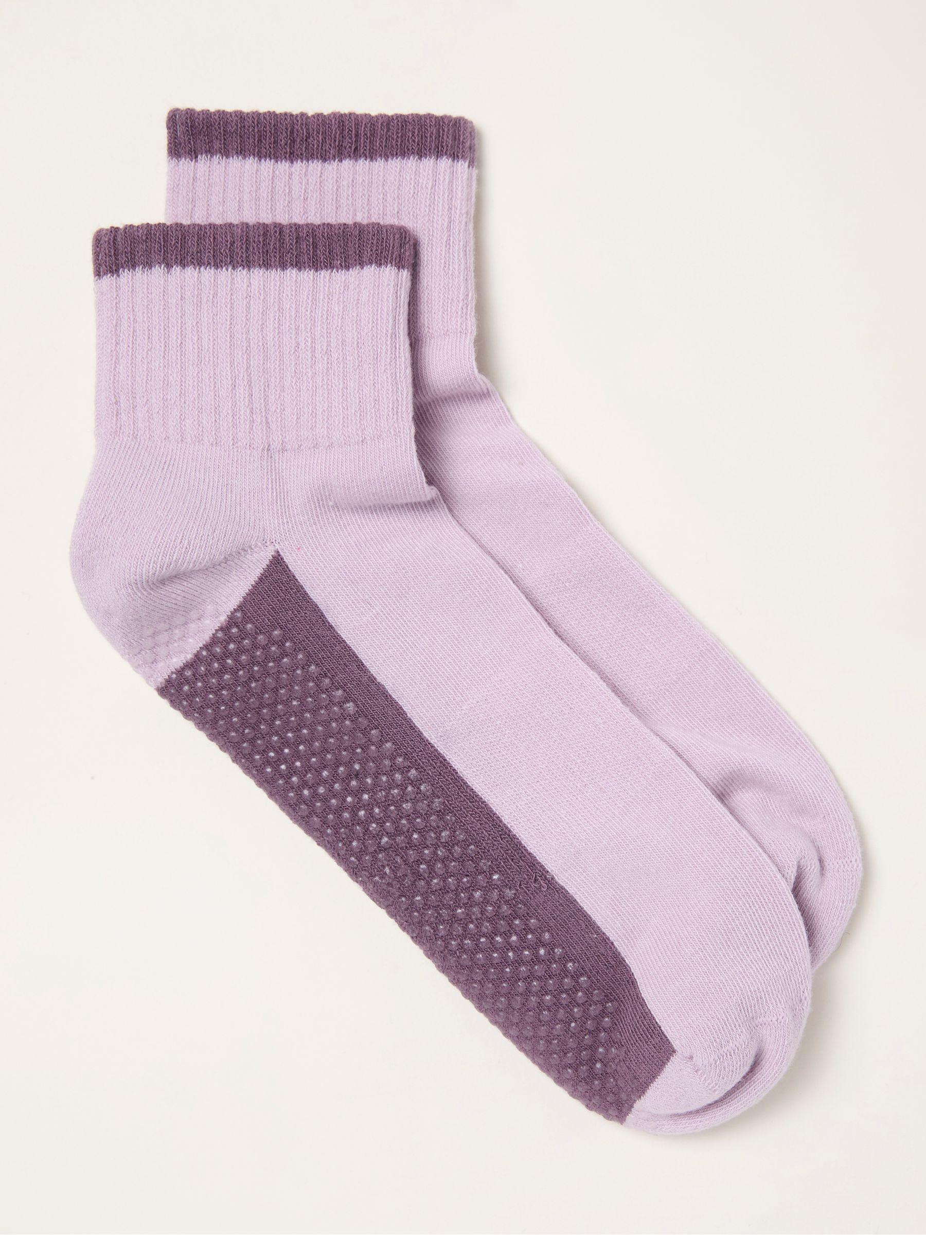 Lilac Purple Yoga and Pilates Socks by FAT FACE