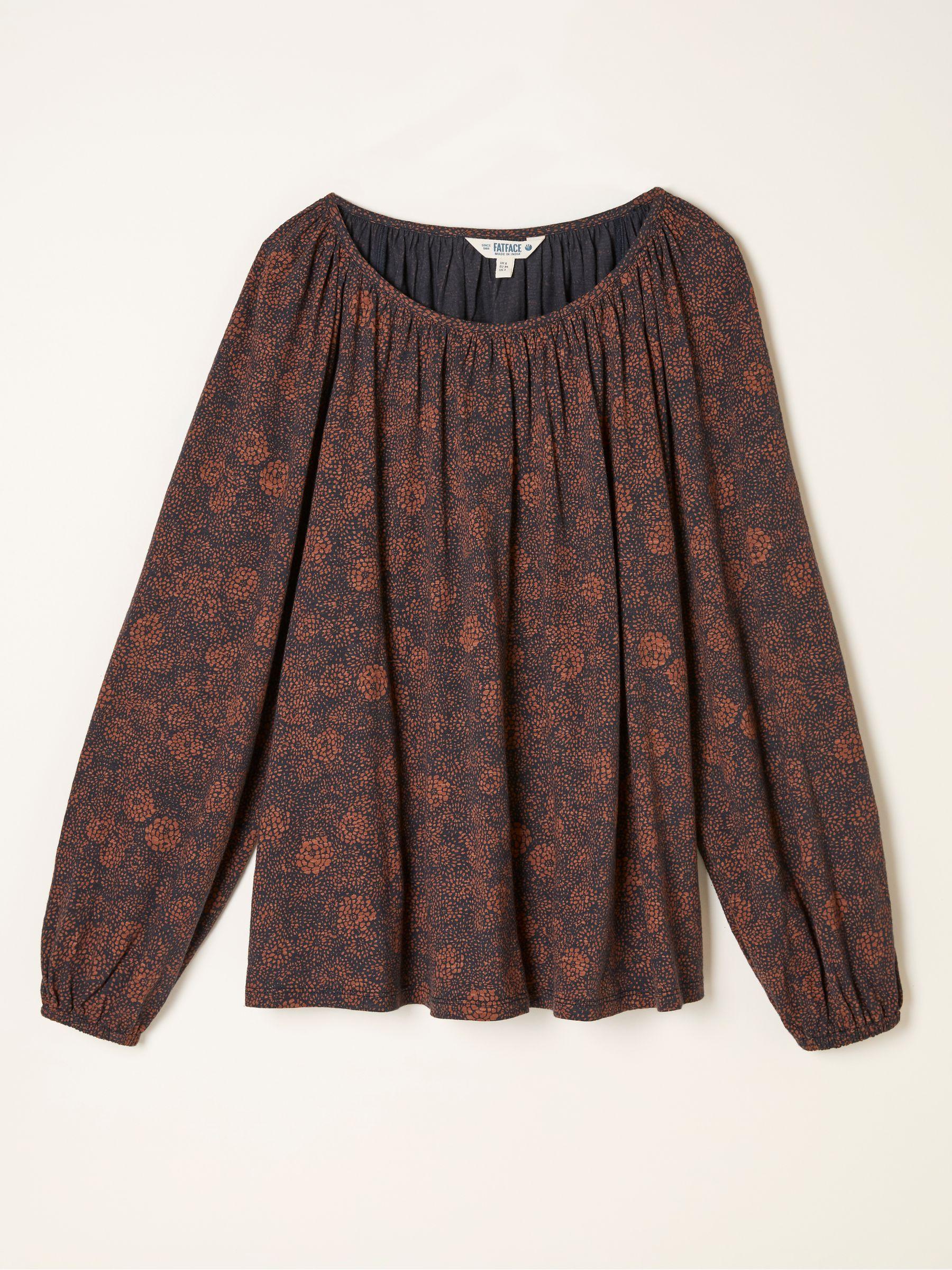 Lily Black Circle Floral Lily Circle Floral Top by FAT FACE