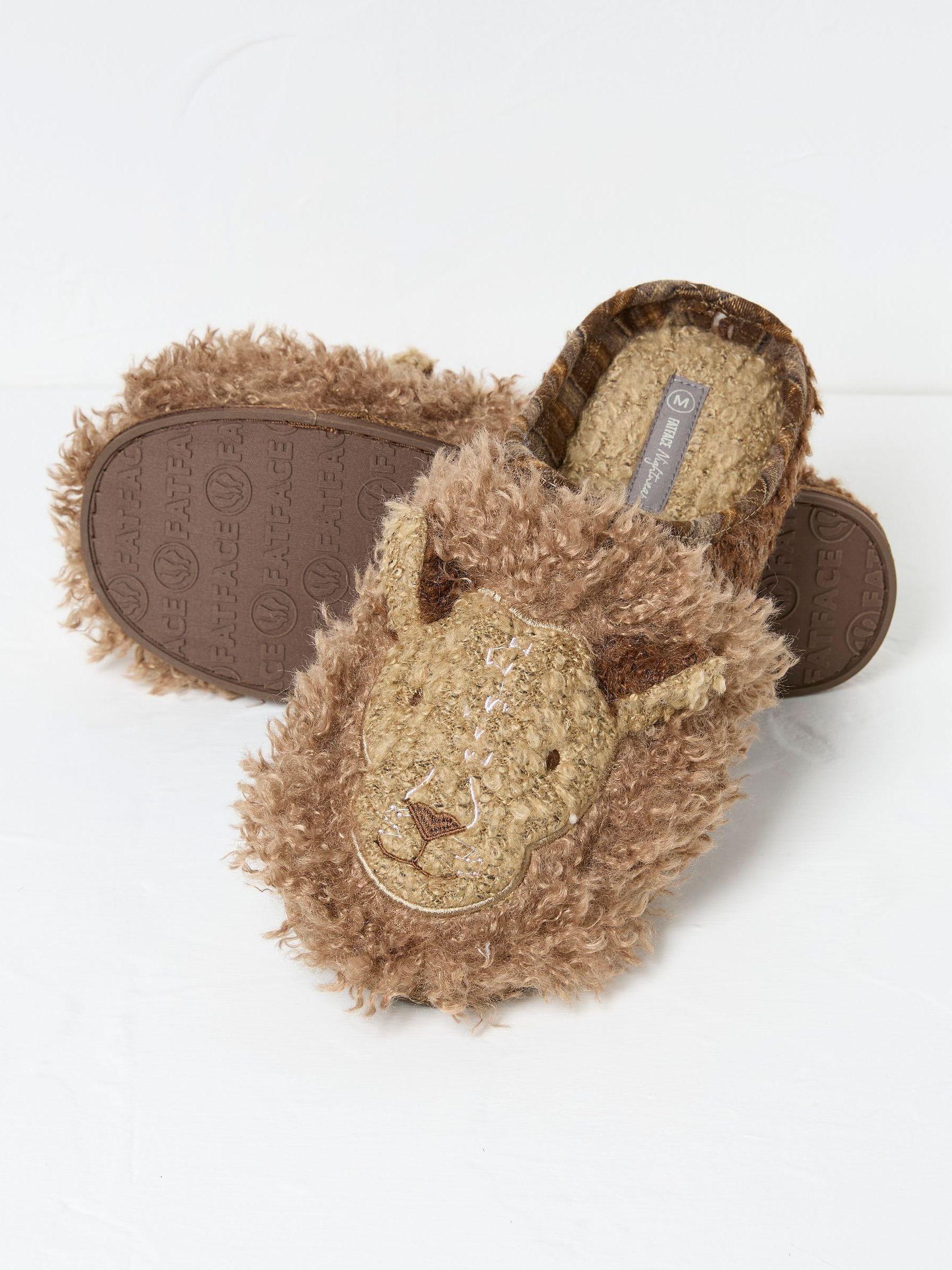 Lionel Natural Lion Slippers by FAT FACE