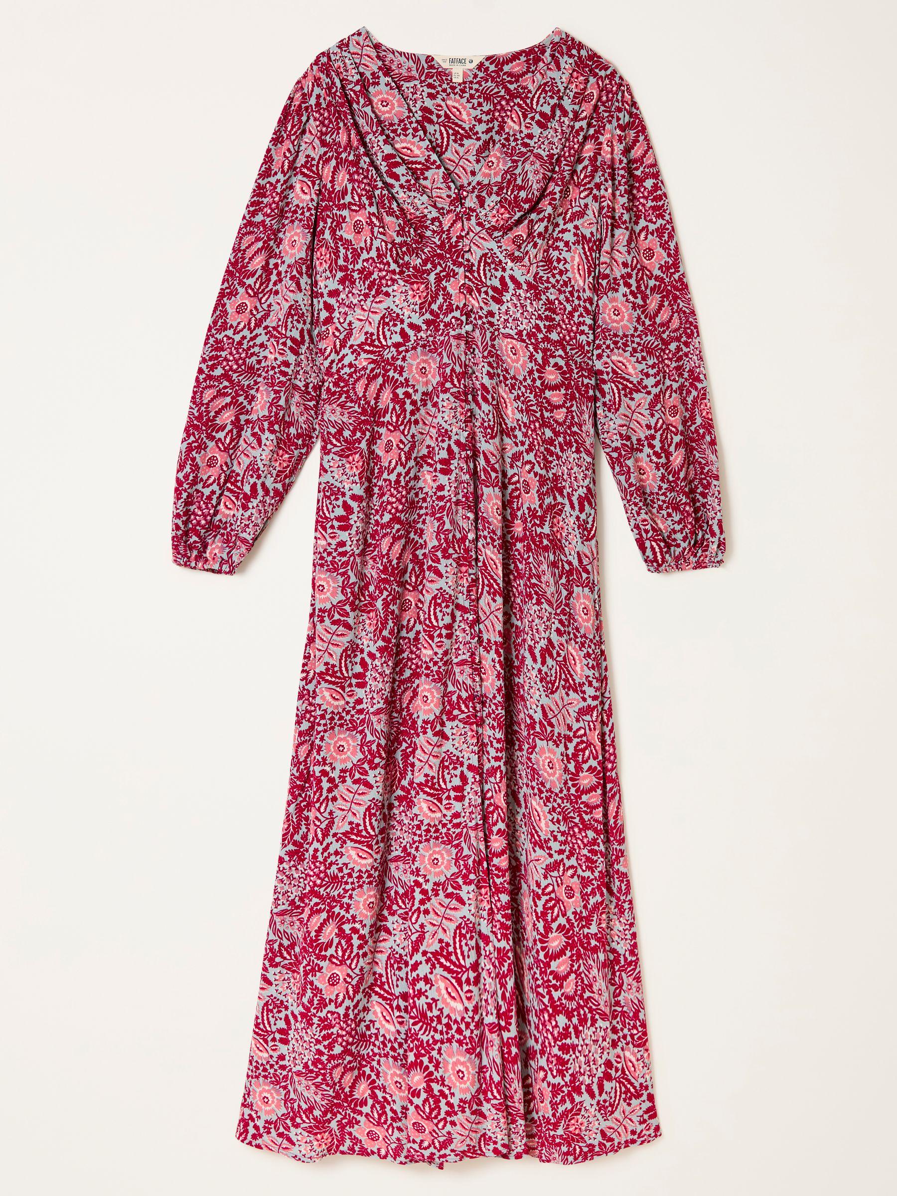 Livvy Plum Purple Spriggy Ditsy Regular Midi Dress by FAT FACE