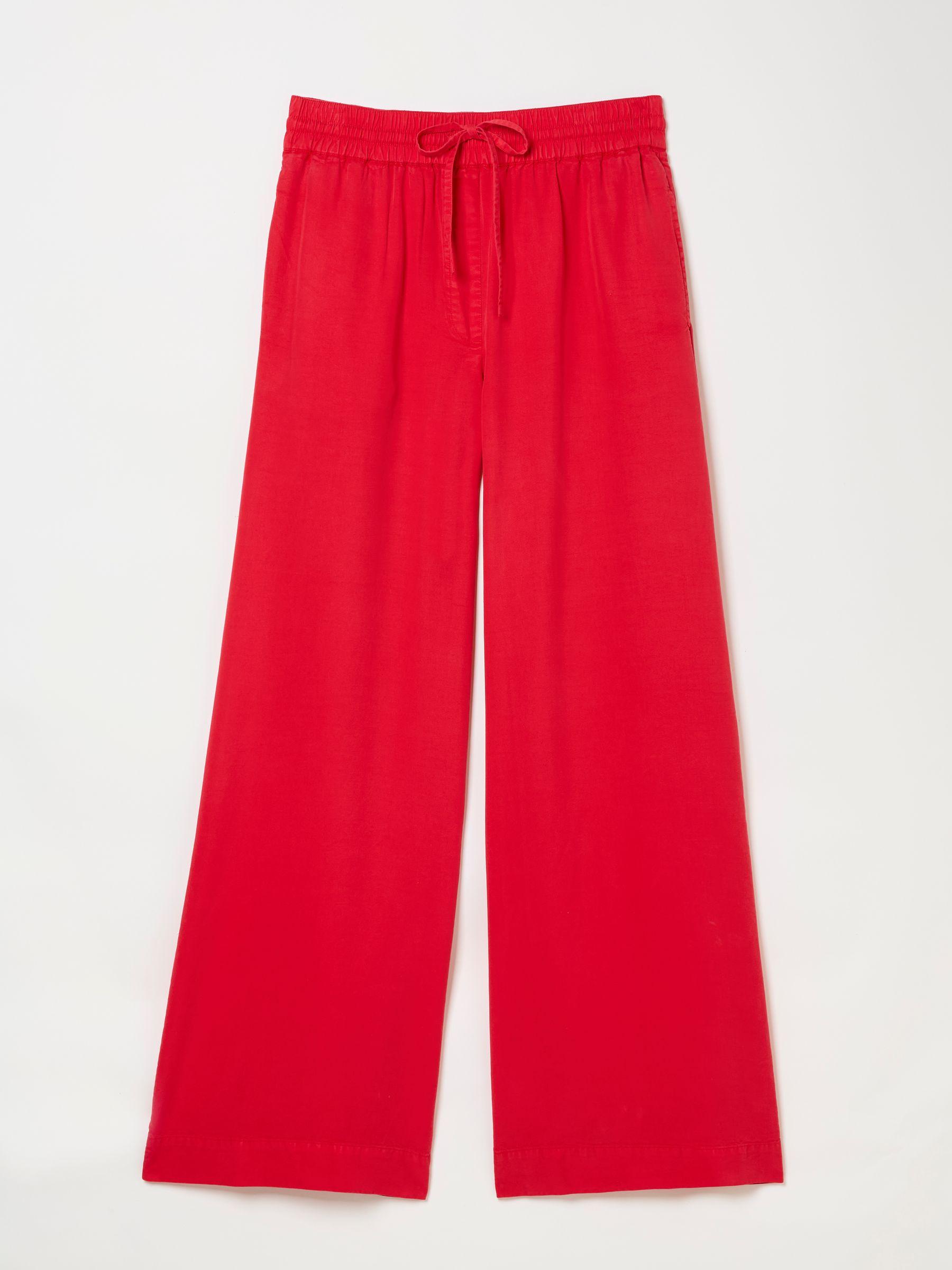 Luna Bright Red Wide Leg Trousers by FAT FACE
