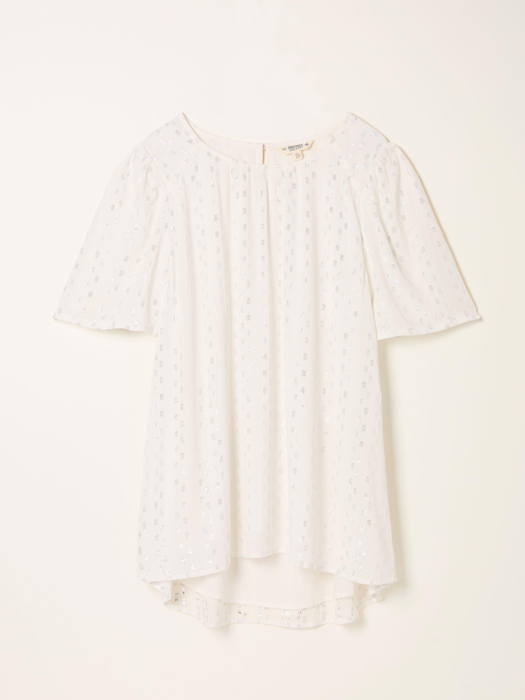 Lyndy White Metallic Blouse by FAT FACE