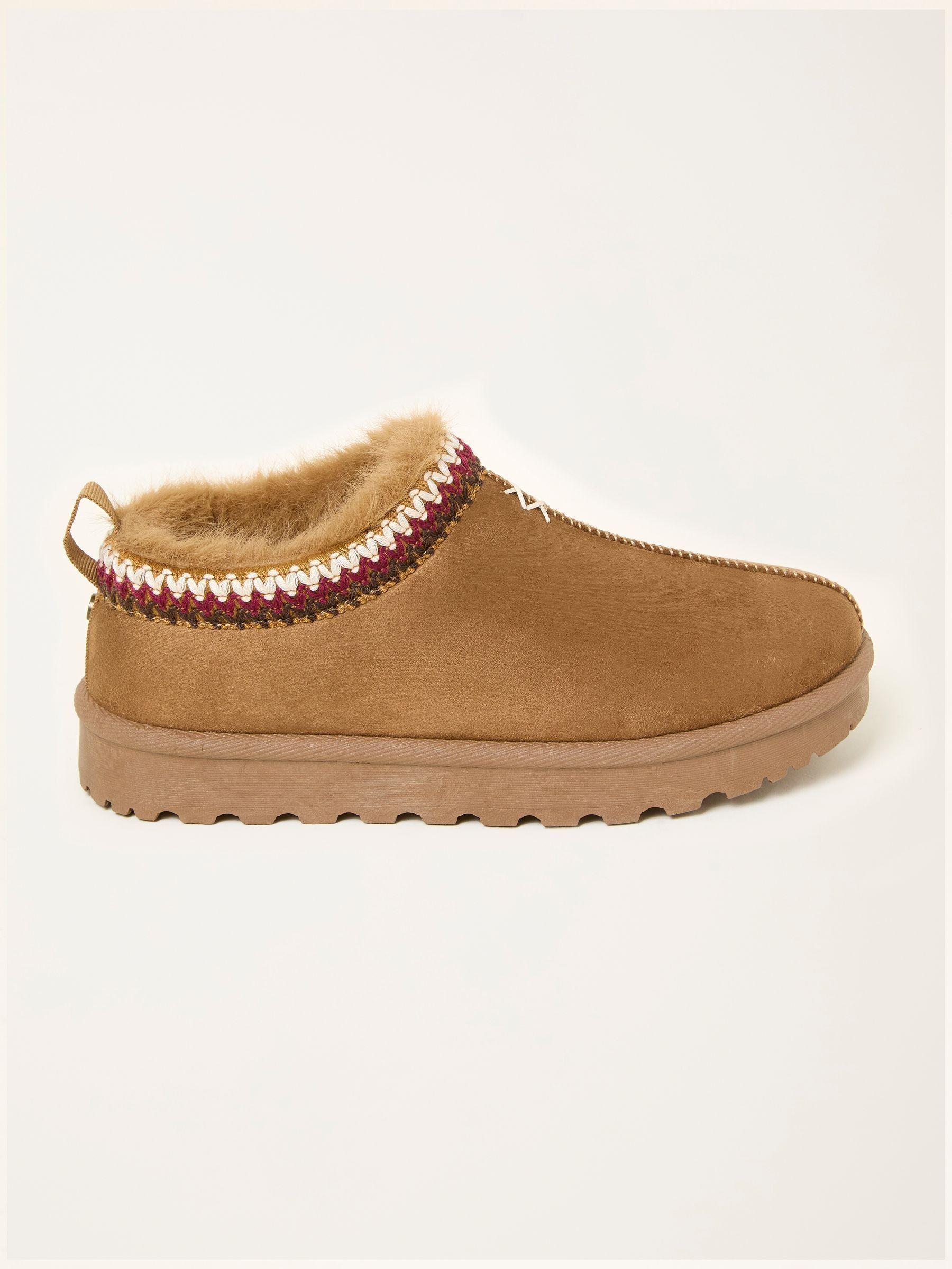 Lyra Tan Brown Mule Slipper by FAT FACE