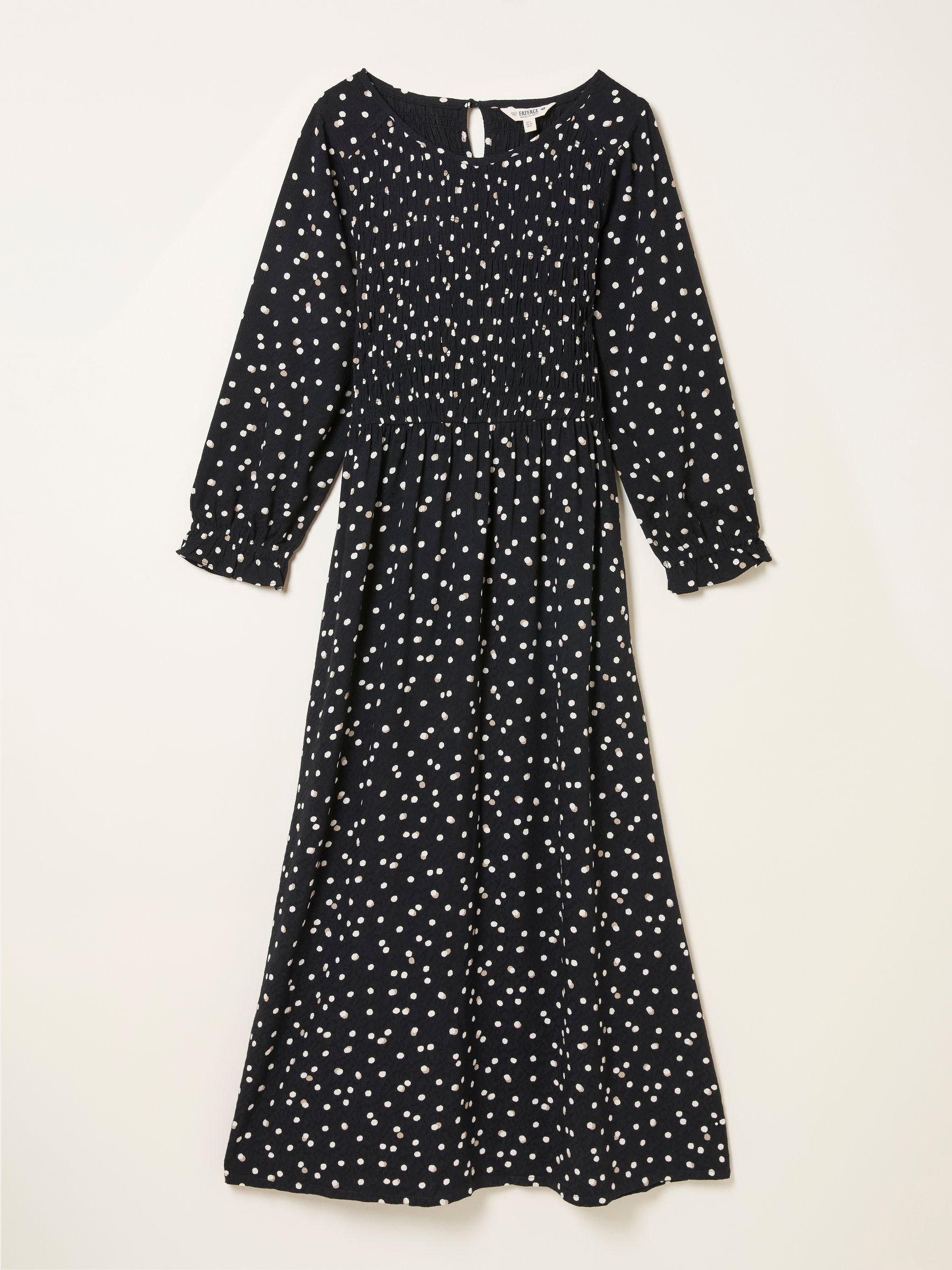 Mabel Black Polka Dot Regular Midi Dress by FAT FACE