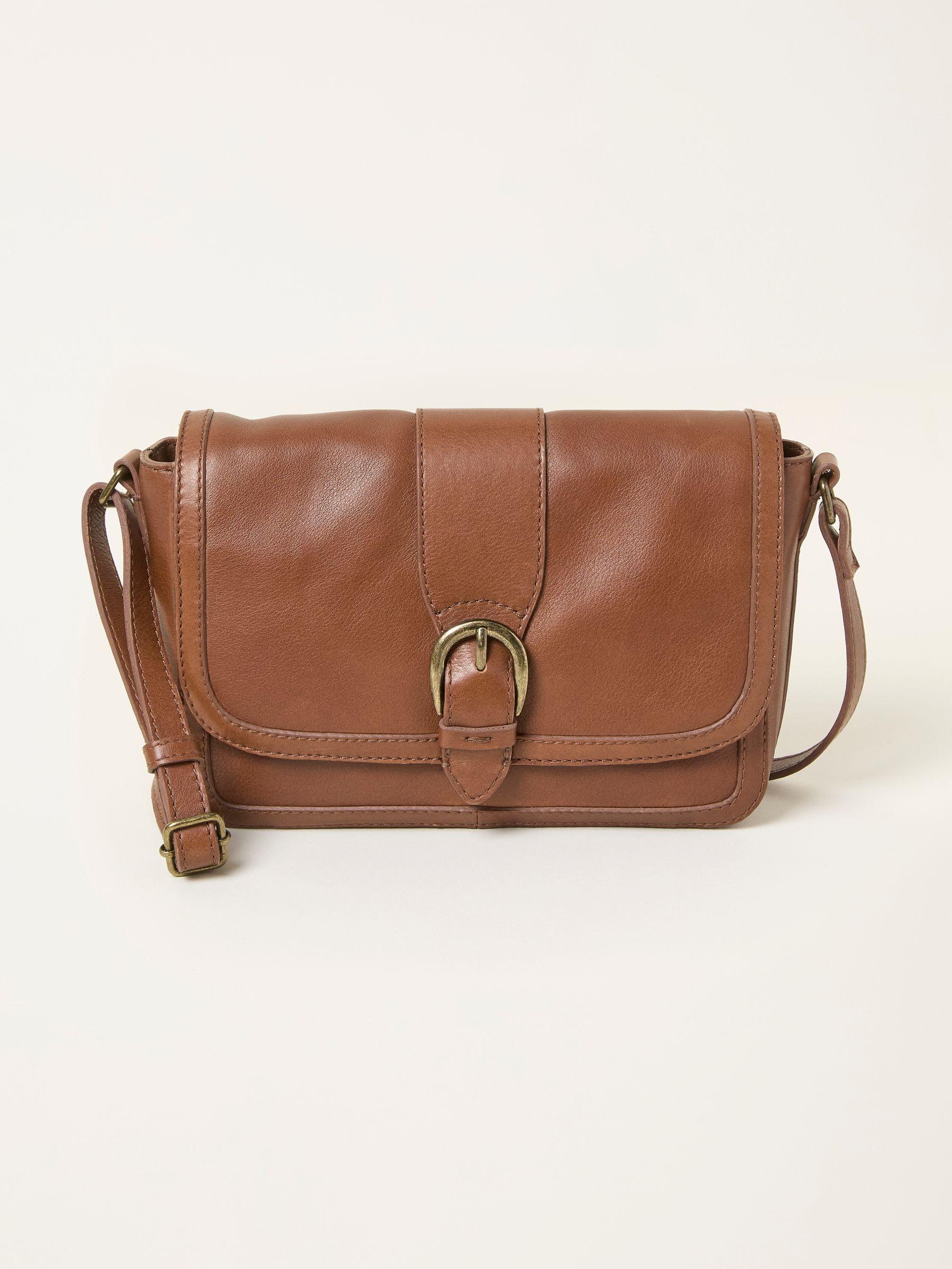 Mabel Chestnut Brown Buckle Crossbody Bag by FAT FACE