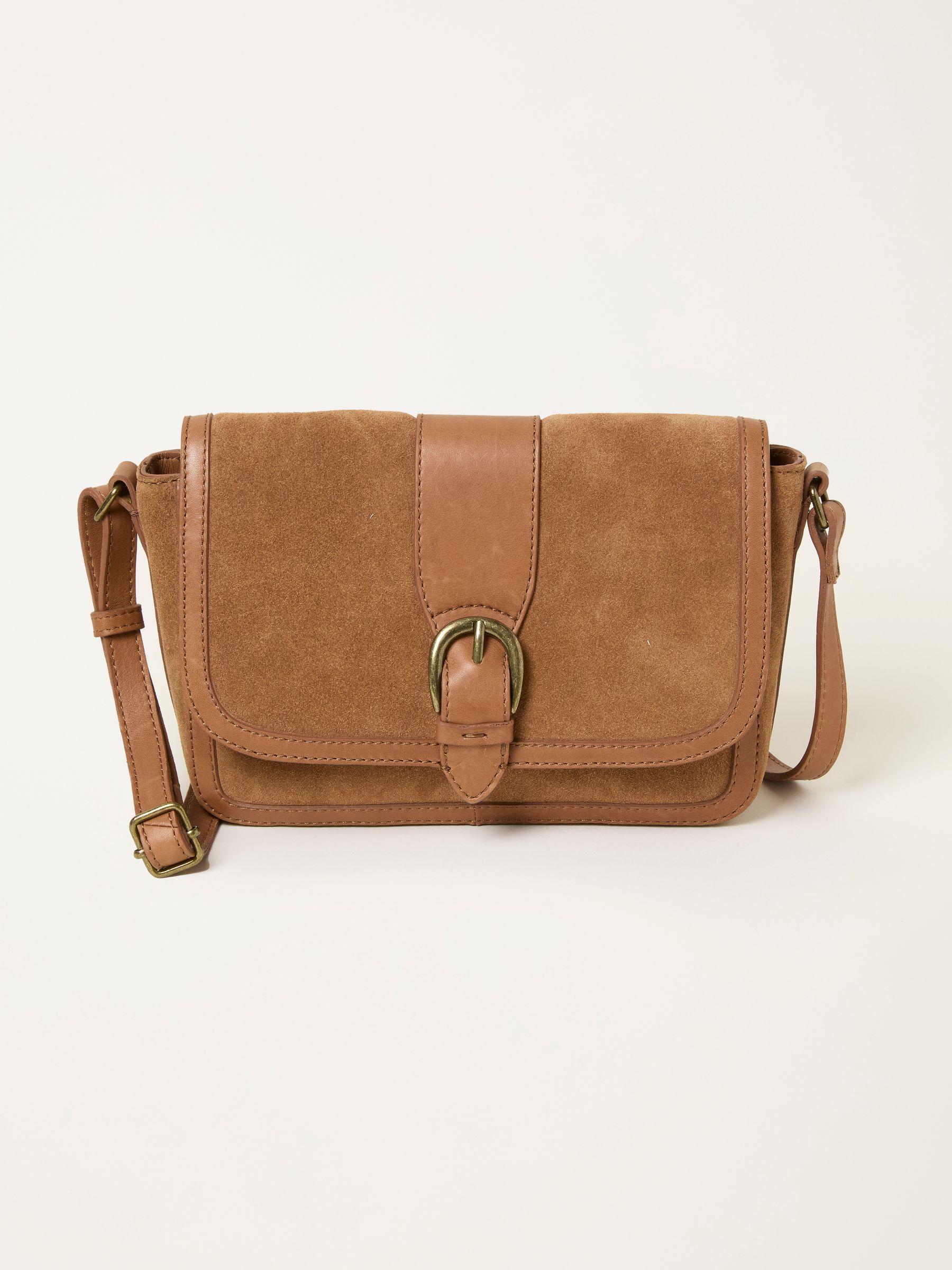 Mabel Tan Brown Buckle Crossbody Bag by FAT FACE