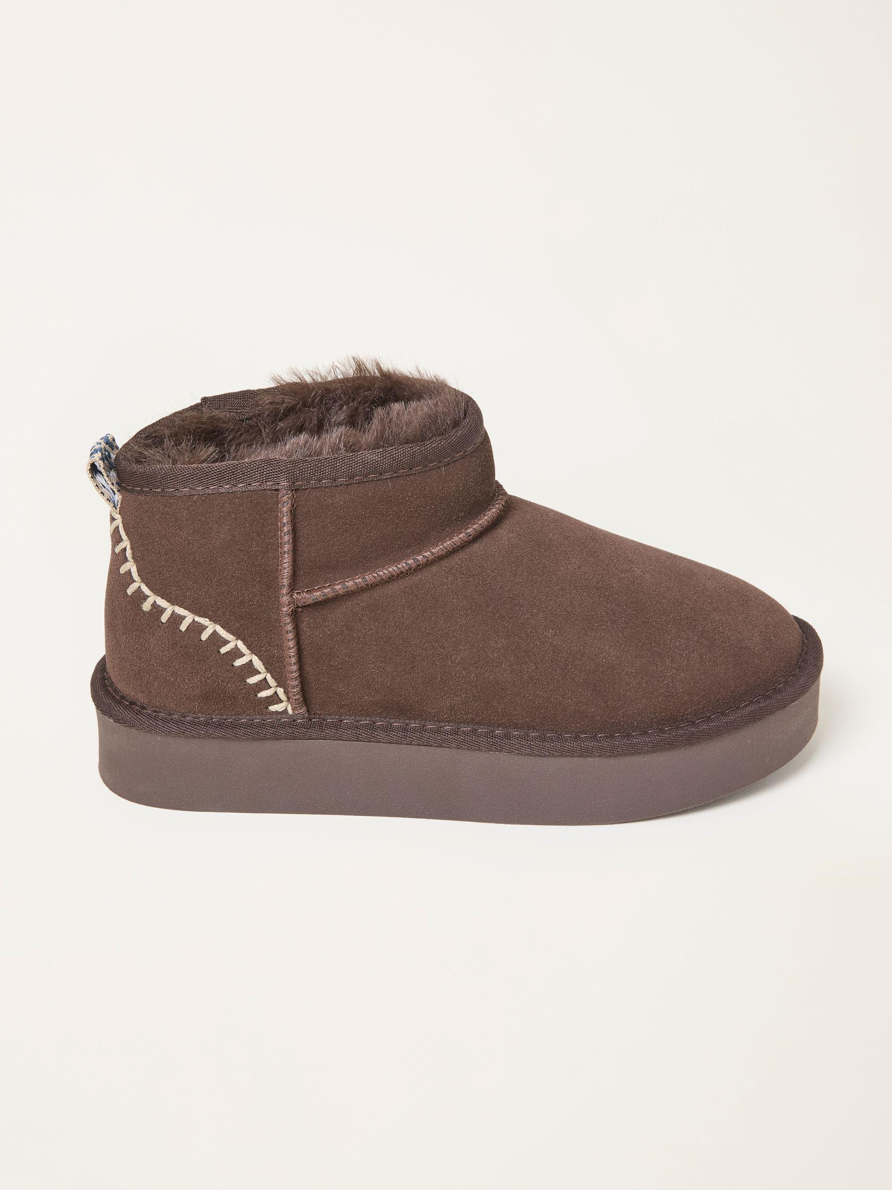 Maeve Chocolate Brown Suede Mini Boot by FAT FACE