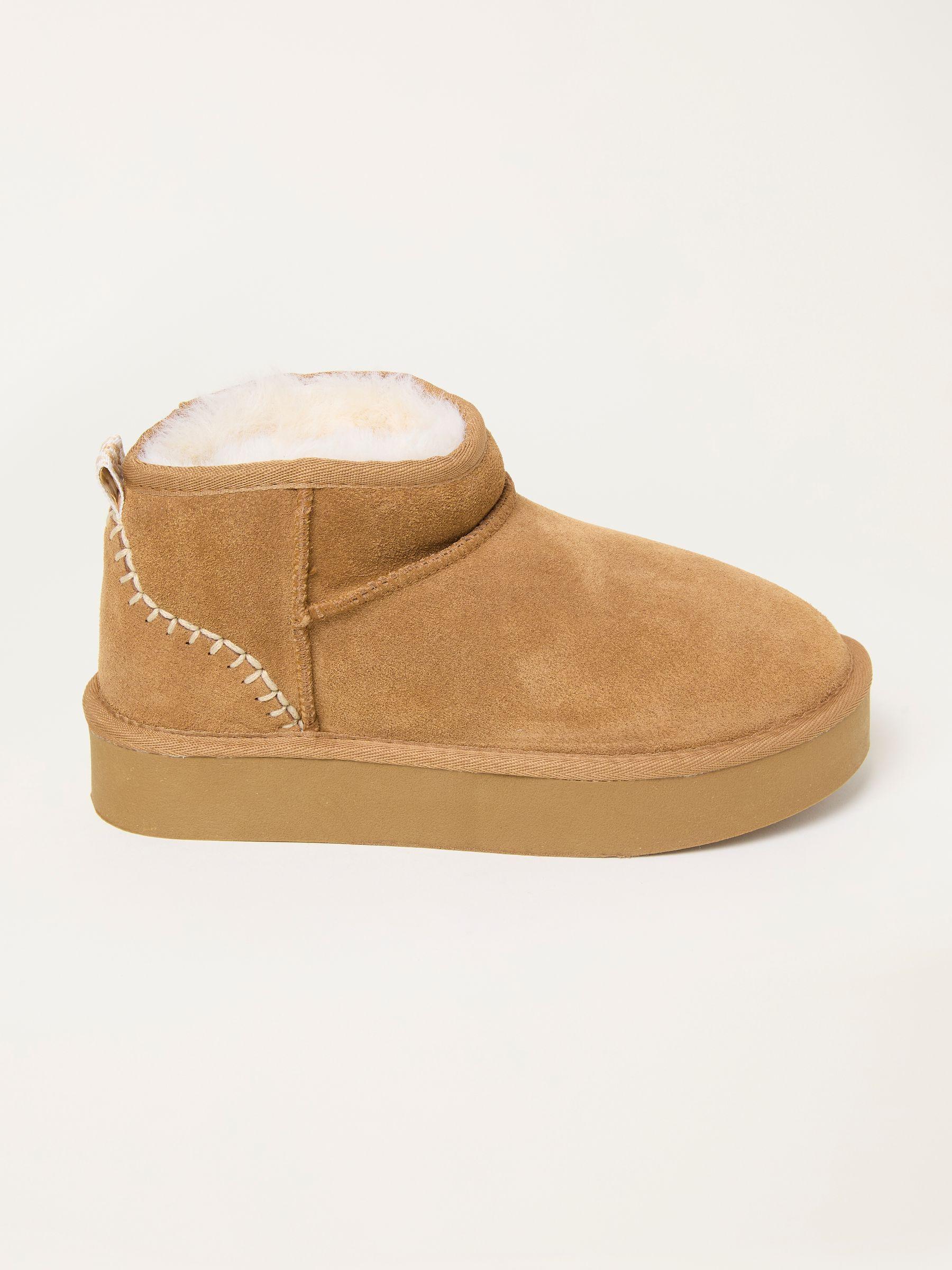 Maeve Chocolate Brown Suede Mini Boot by FAT FACE