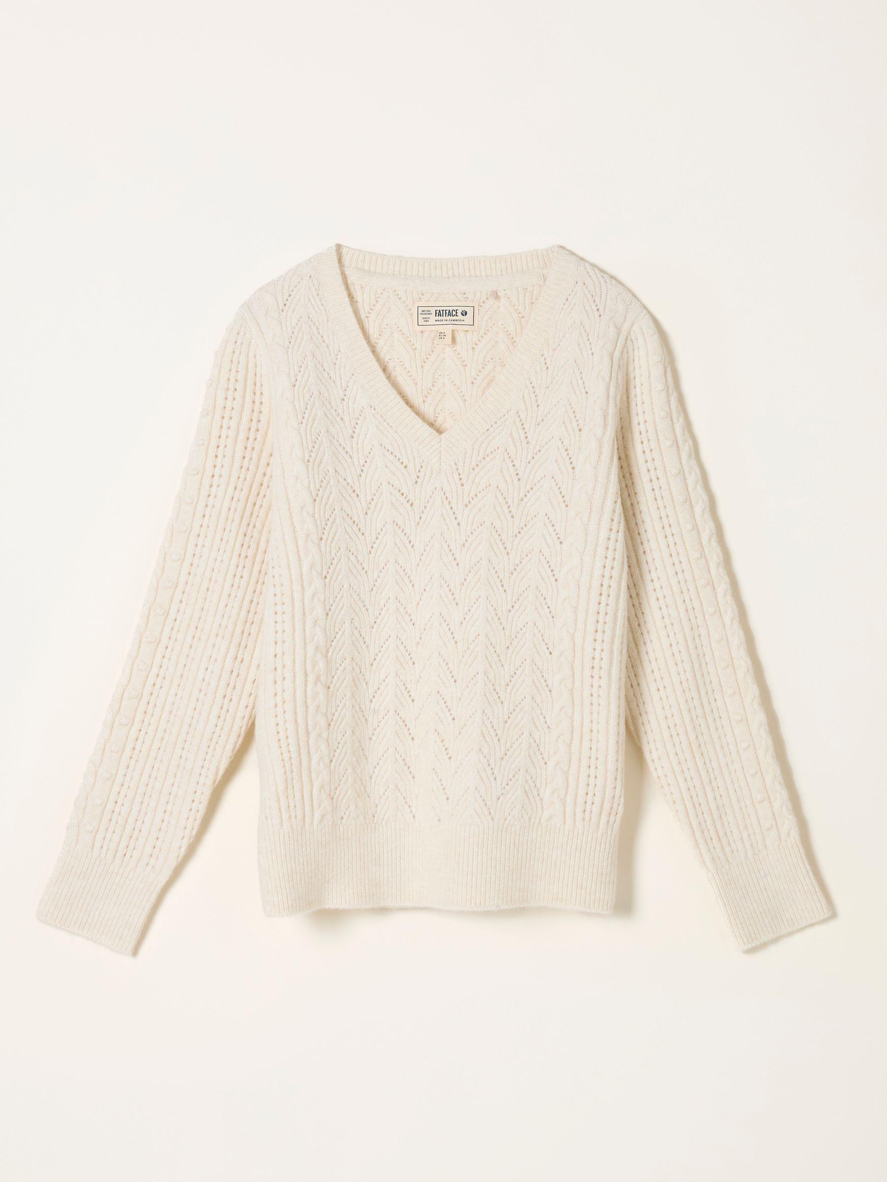 Marie Ivory Knitted Stitch Jumper by FAT FACE