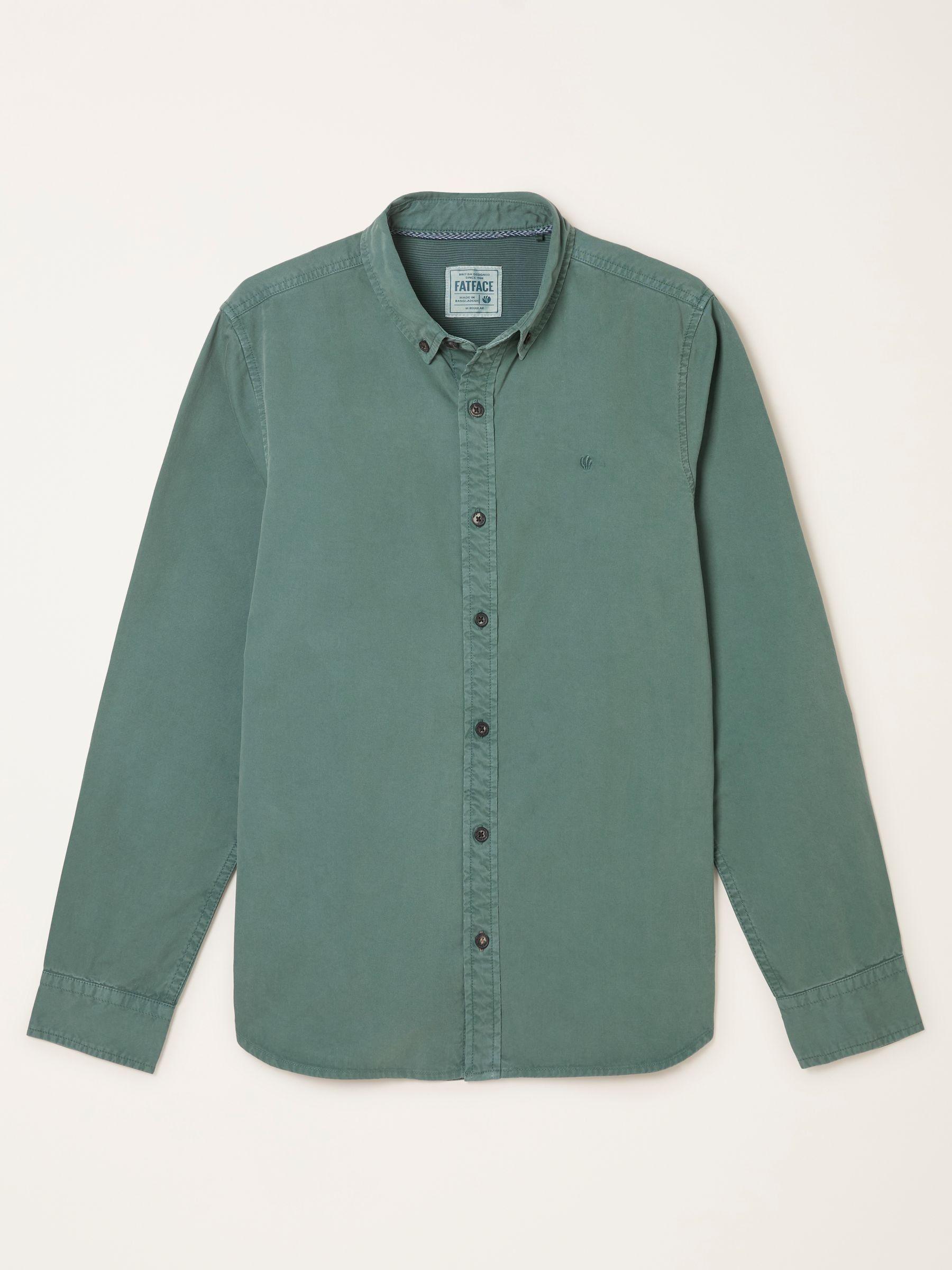 Marlow Green Long Sleeve Plain Shirt by FAT FACE
