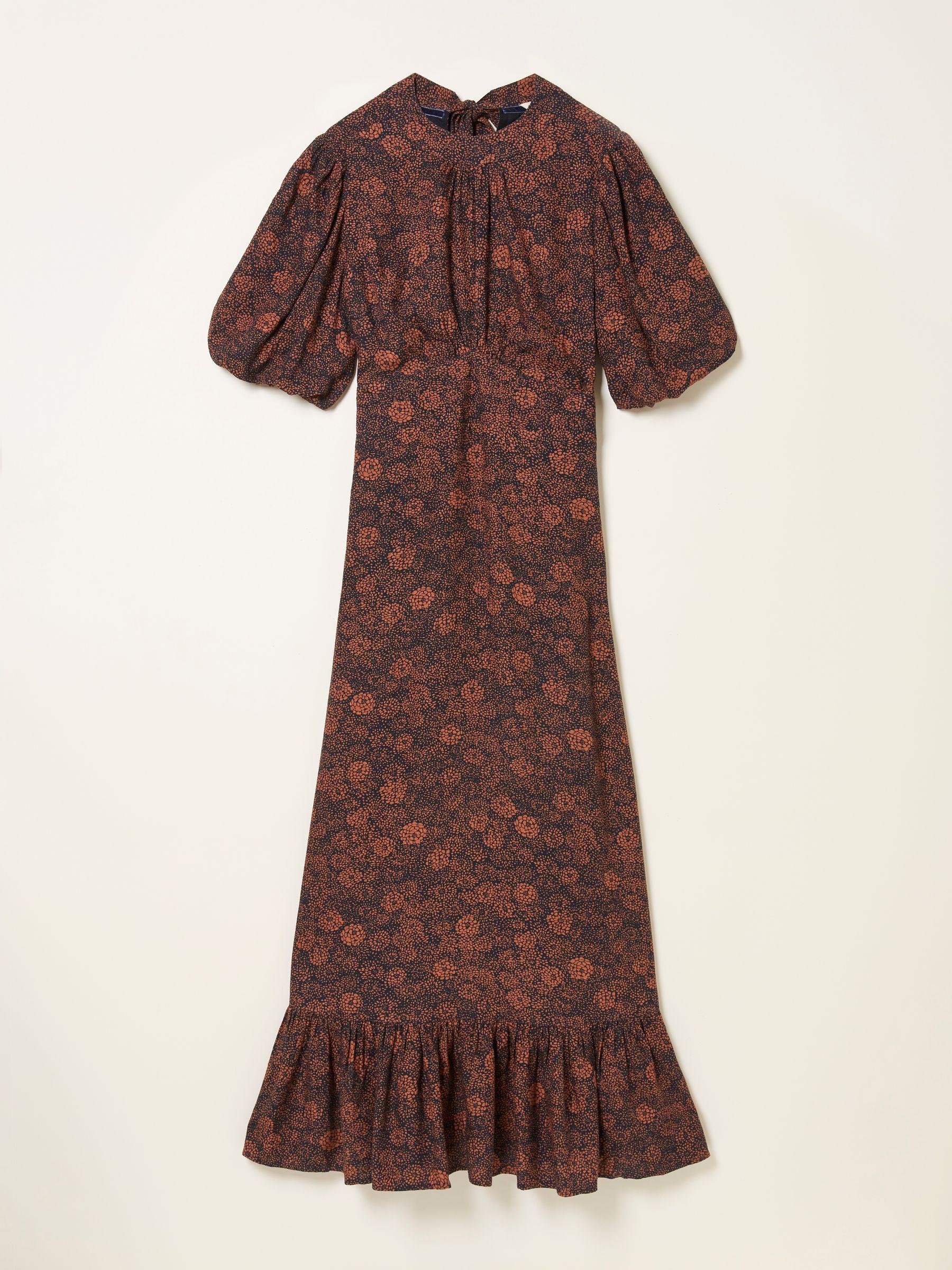 Mila Black Circle Floral Regular Midi Dress by FAT FACE