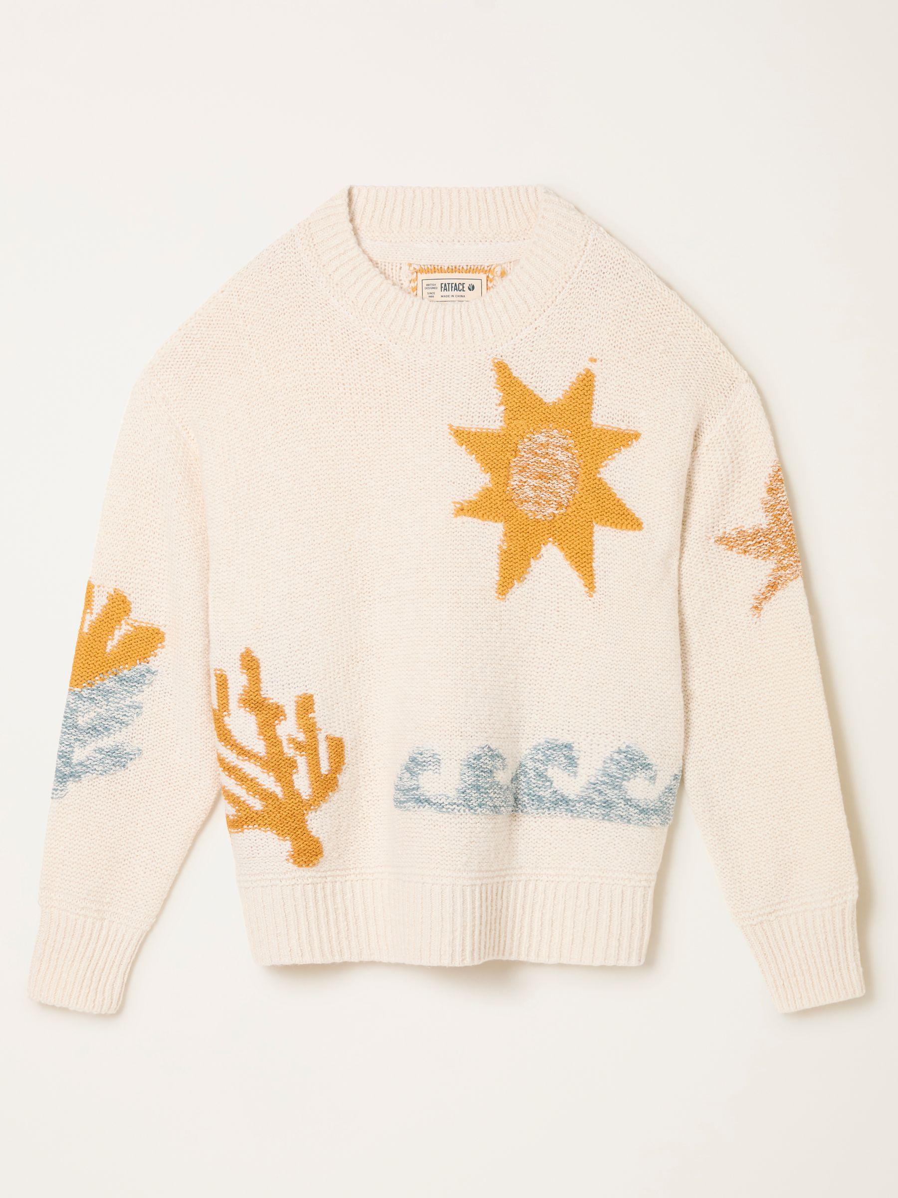 Mila Natural Knitted Surf Pattern Jumper by FAT FACE