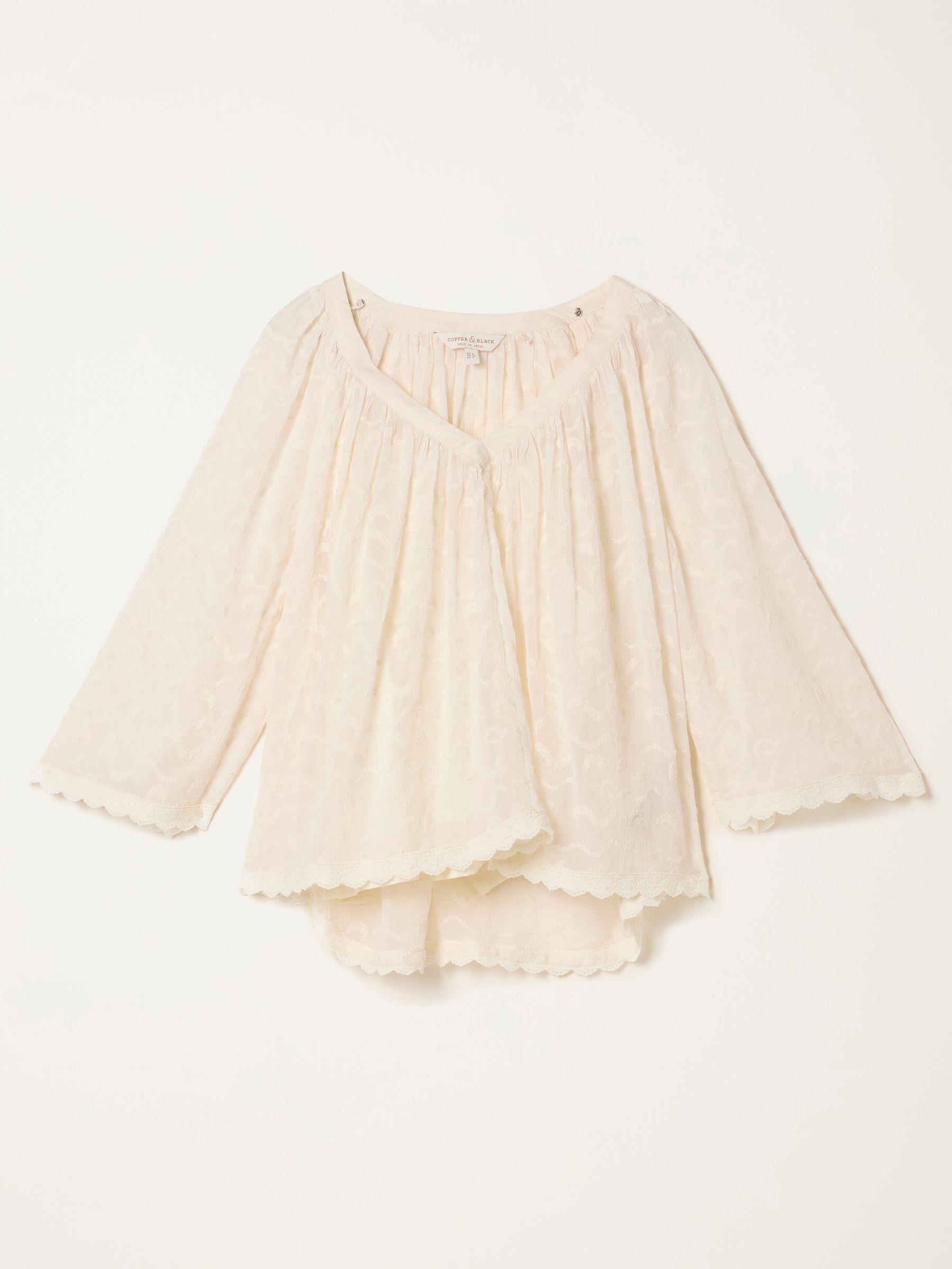 Millie Ivory Petite Embroidered Blouse by FAT FACE