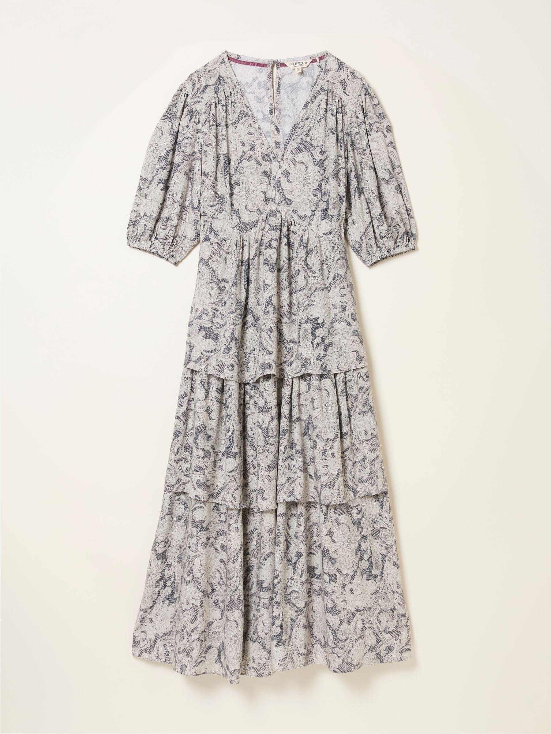 Milly Charcoal Grey Decorative Floral Petite Midi Dress by FAT FACE