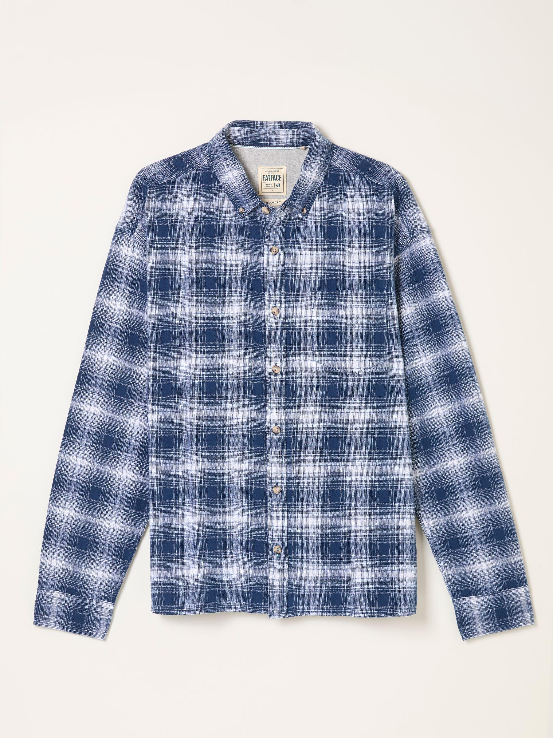 Morley Blue Long Sleeve Relaxed Fit Check Shirt by FAT FACE