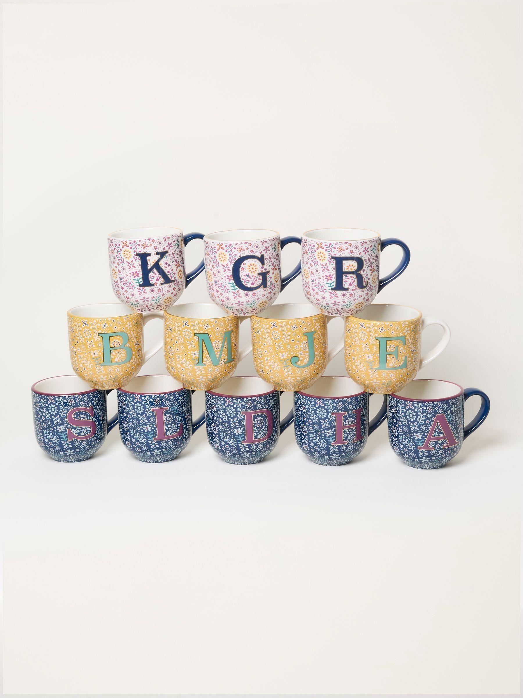 Multi Alphabet Floral Mug by FAT FACE