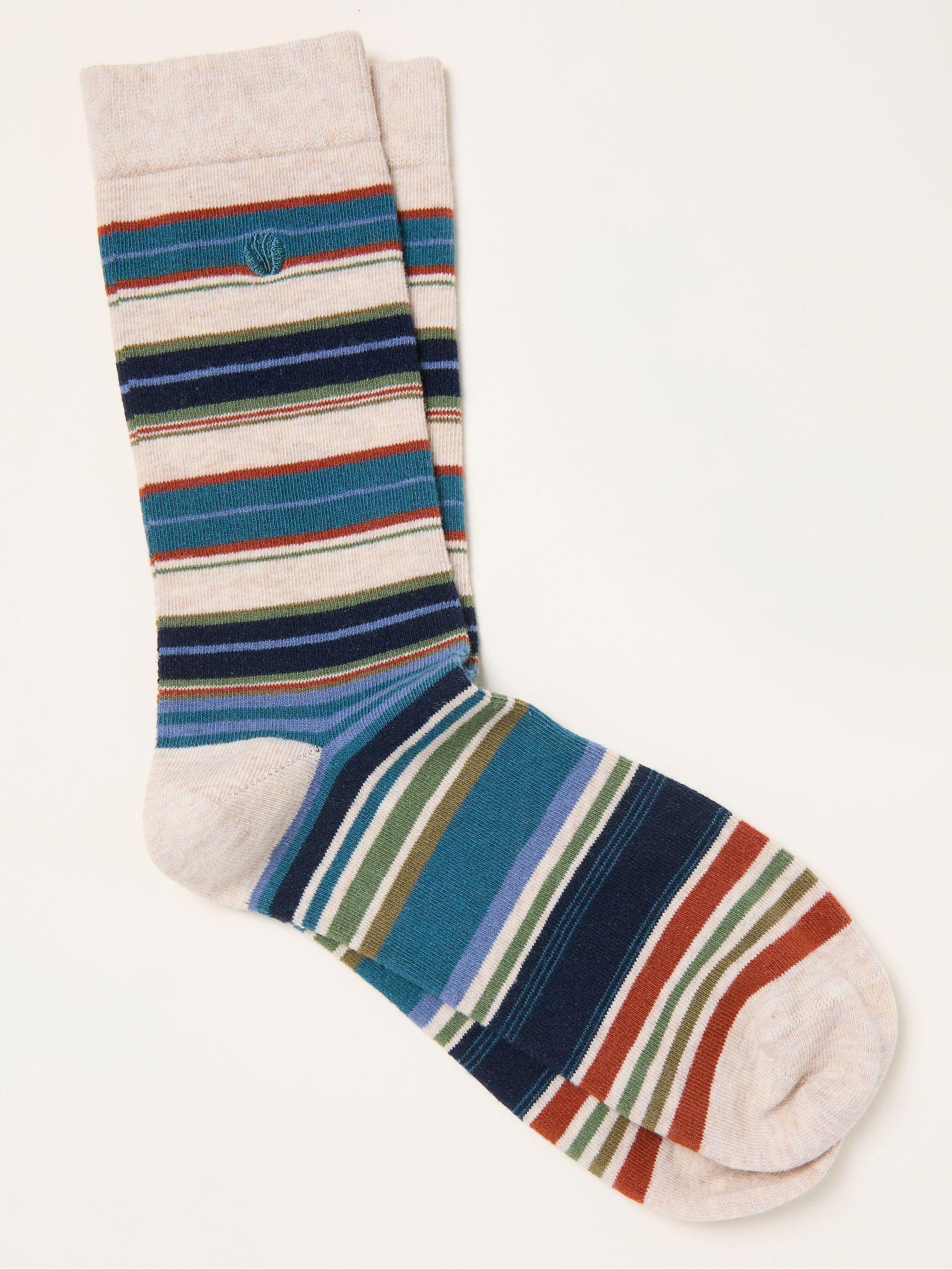 Multi Colour Stripe Socks by FAT FACE