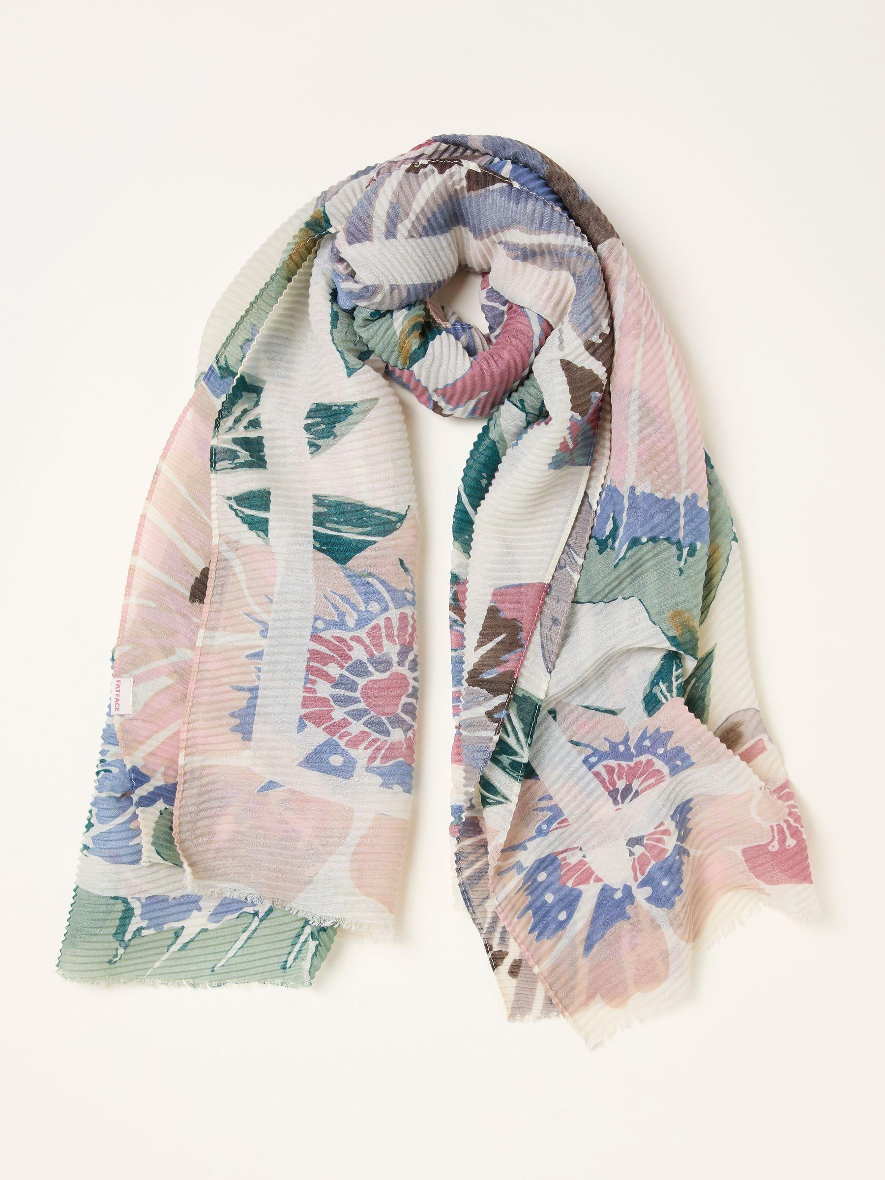 Multi Floral Crinkle Lightweight Scarf by FAT FACE