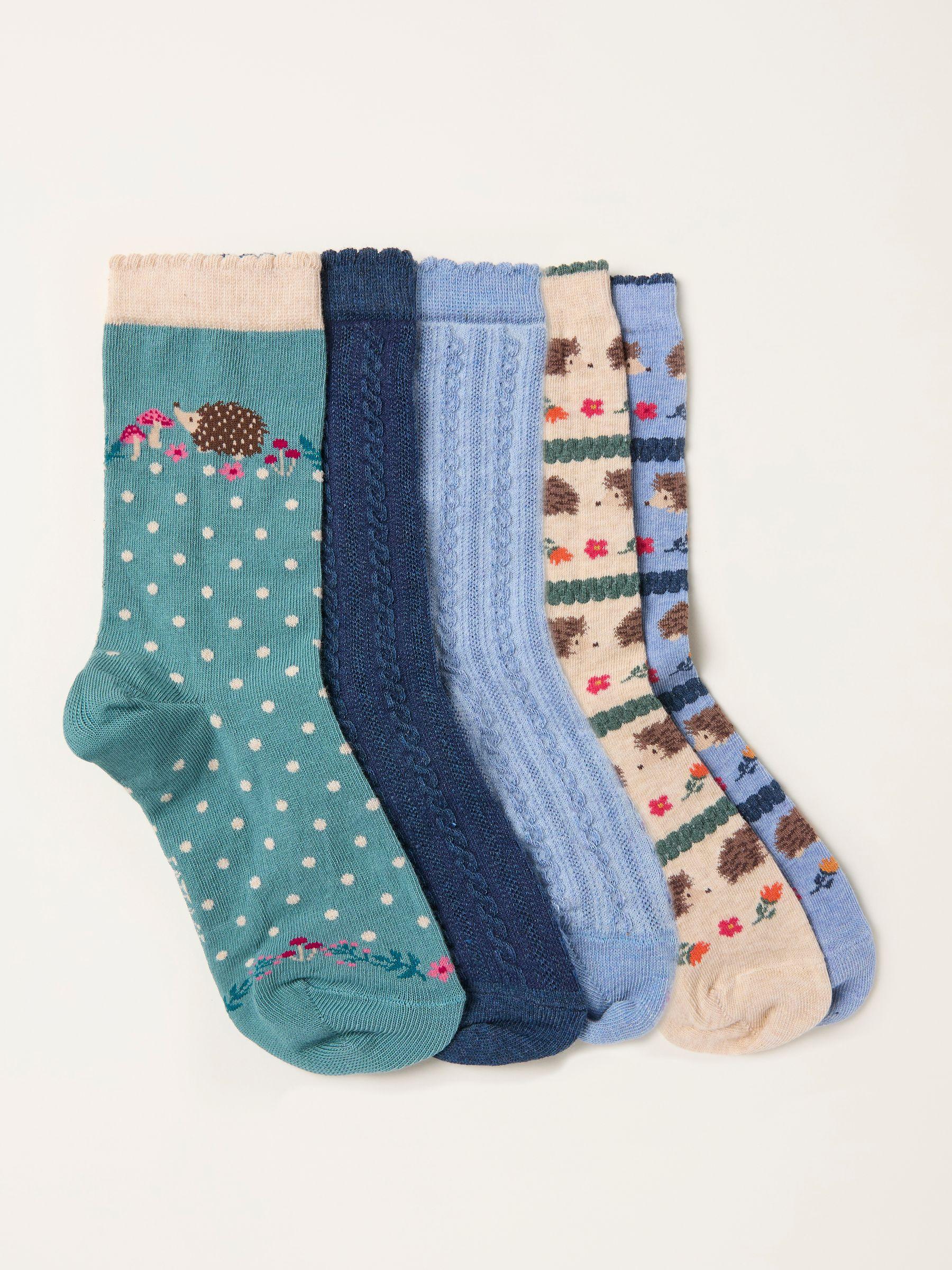 Multi Hedgehog 5 Pairs of Socks by FAT FACE