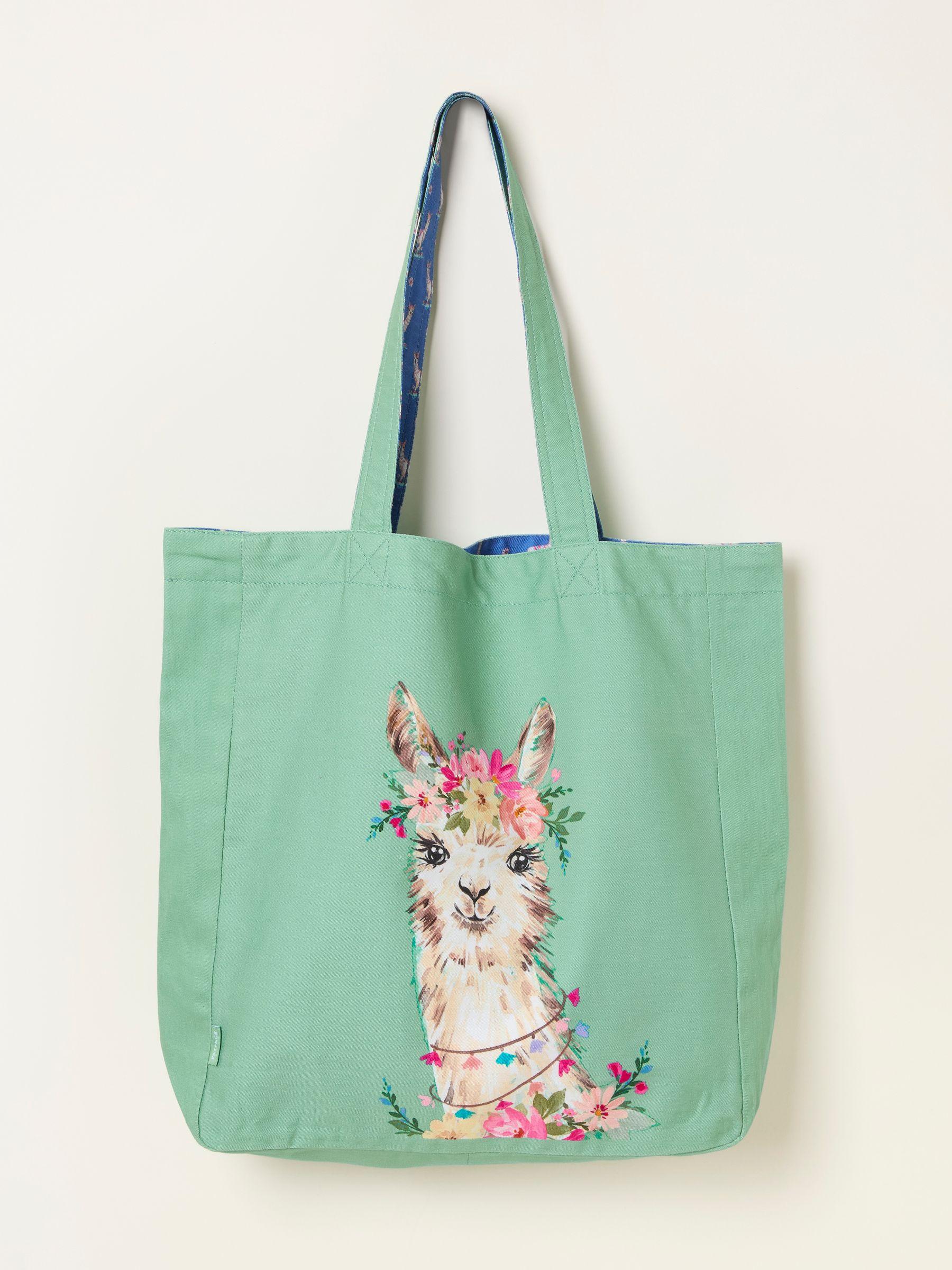 Multi Llama Reversible Tote Bag by FAT FACE