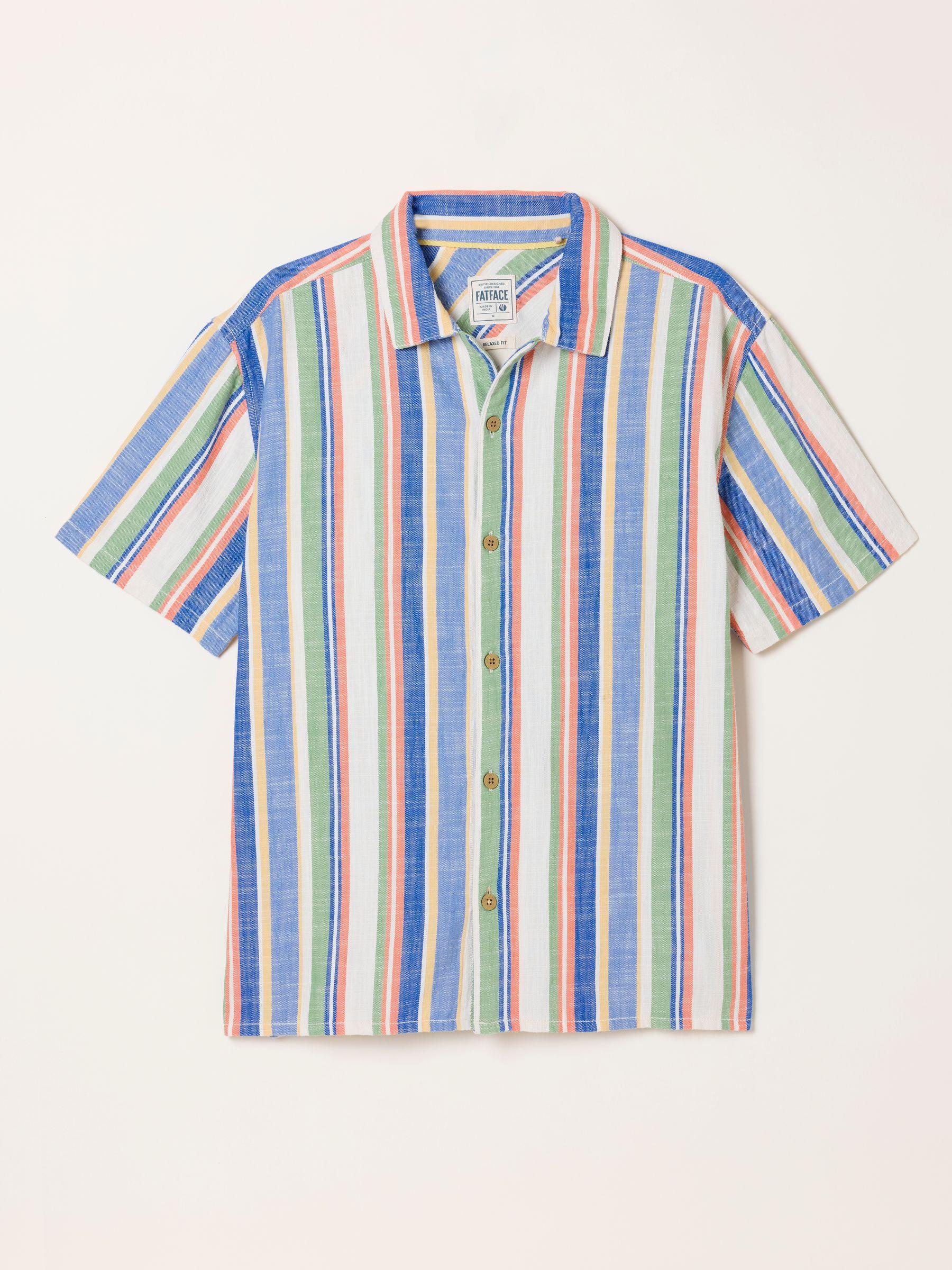 Multi Short Sleeve Relaxed Fit Deck Stripe Shirt by FAT FACE