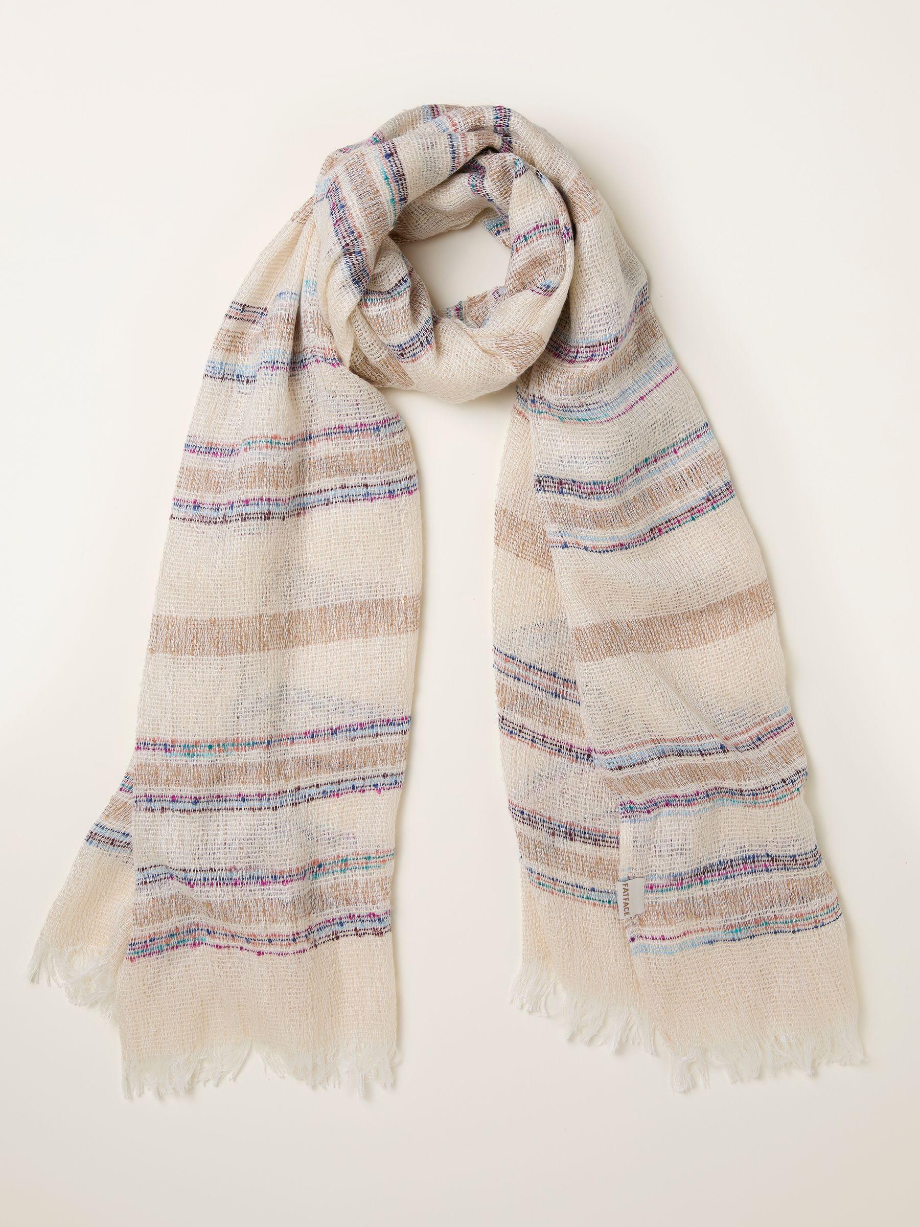 Natural Stripe Festival Scarf by FAT FACE