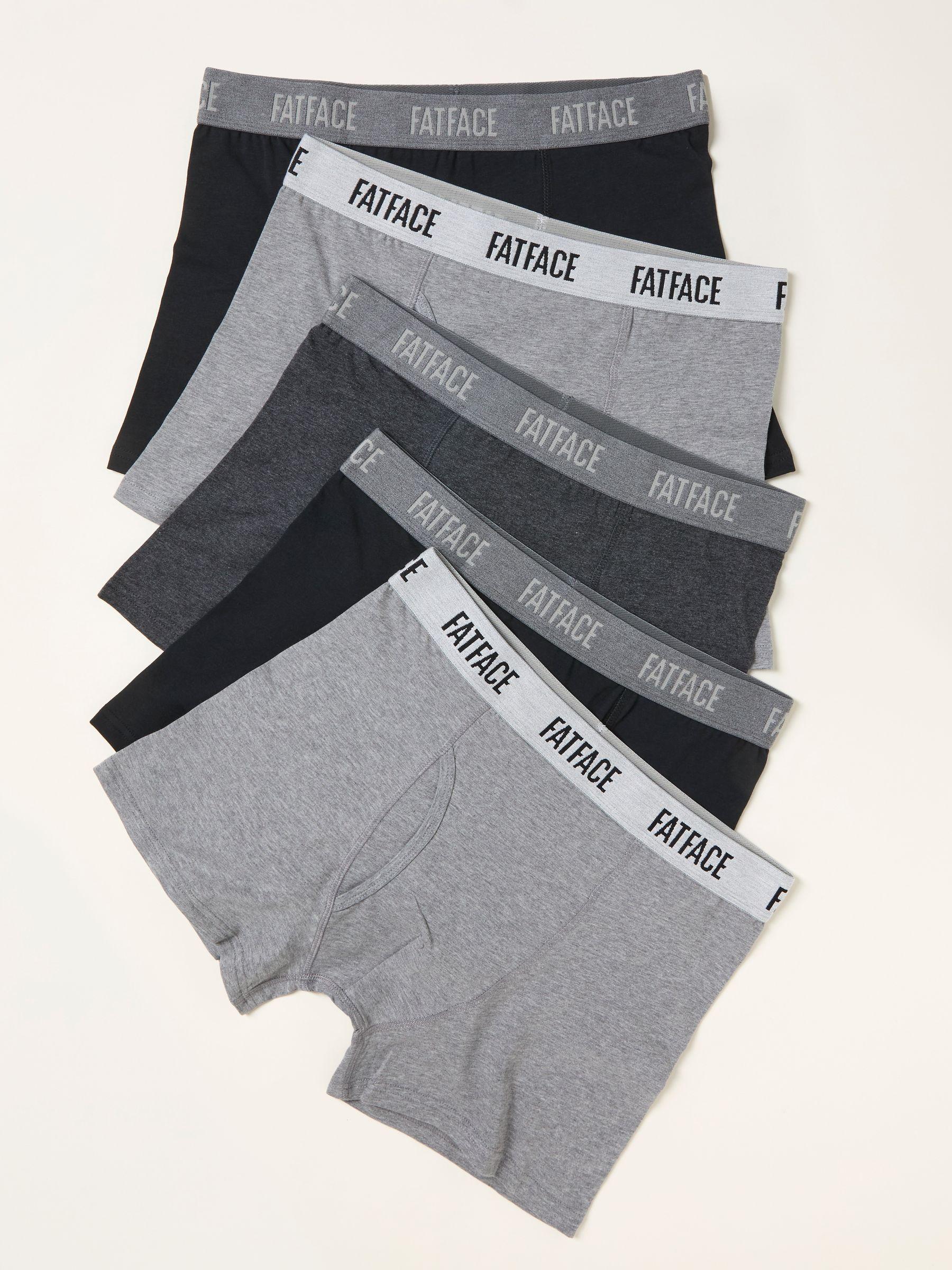 Navy 5 Pairs of Plain Boxers by FAT FACE