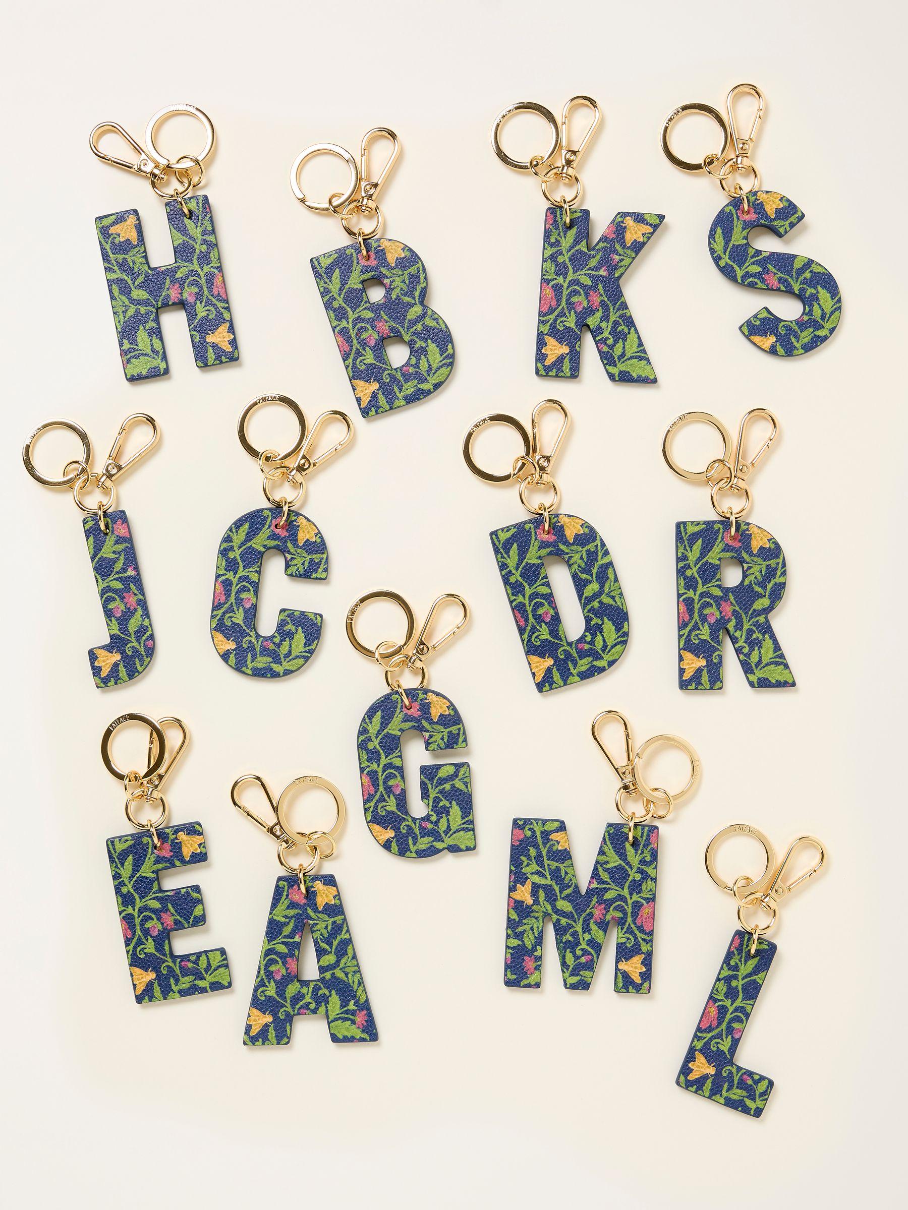 Navy Floral Alphabet Bag Keyring Charm by FAT FACE