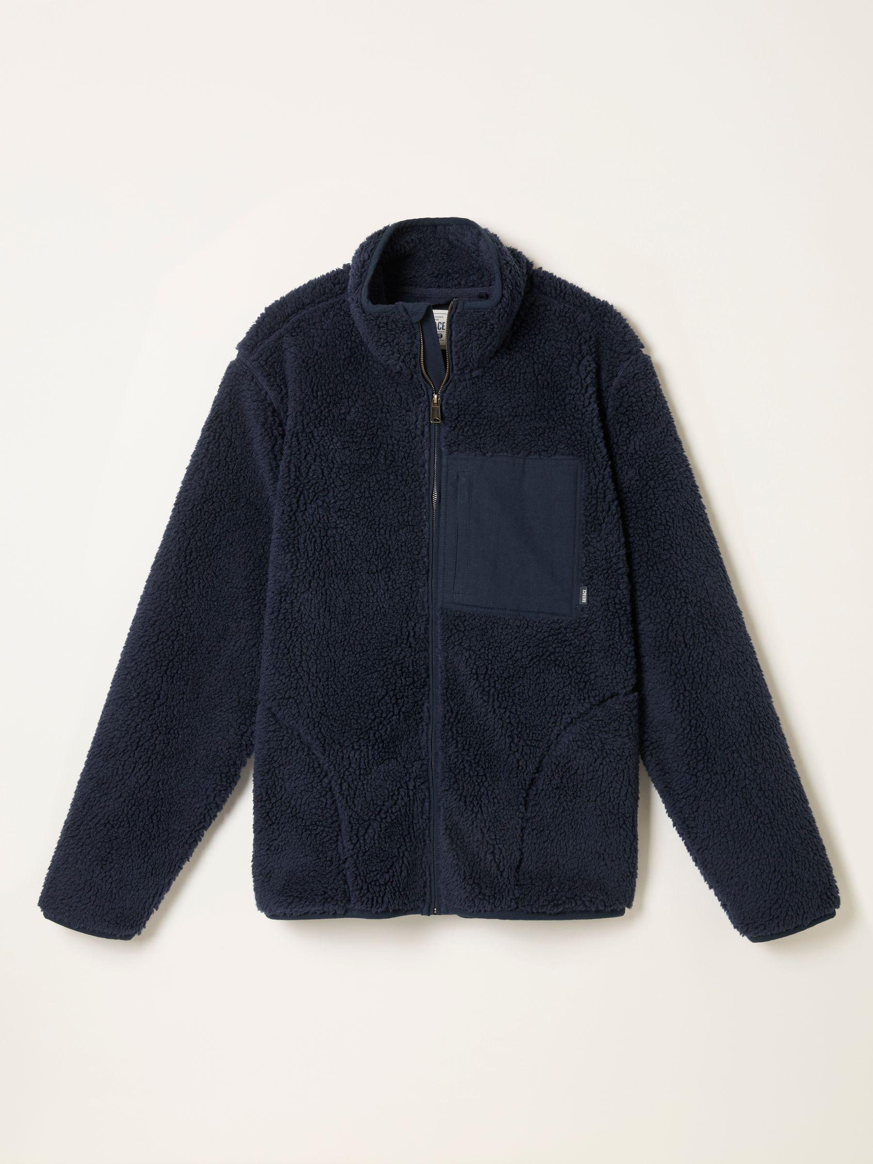 Navy Plain Fleece Zip Through by FAT FACE