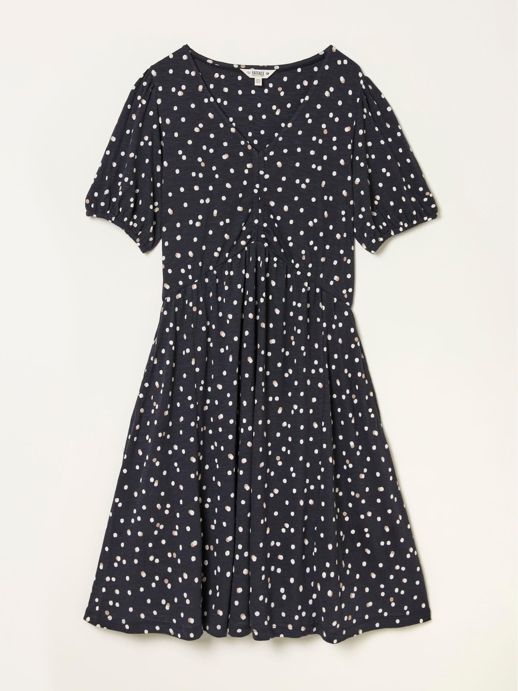Nell Black Polka Dot Regular Jersey Mini Dress by FAT FACE