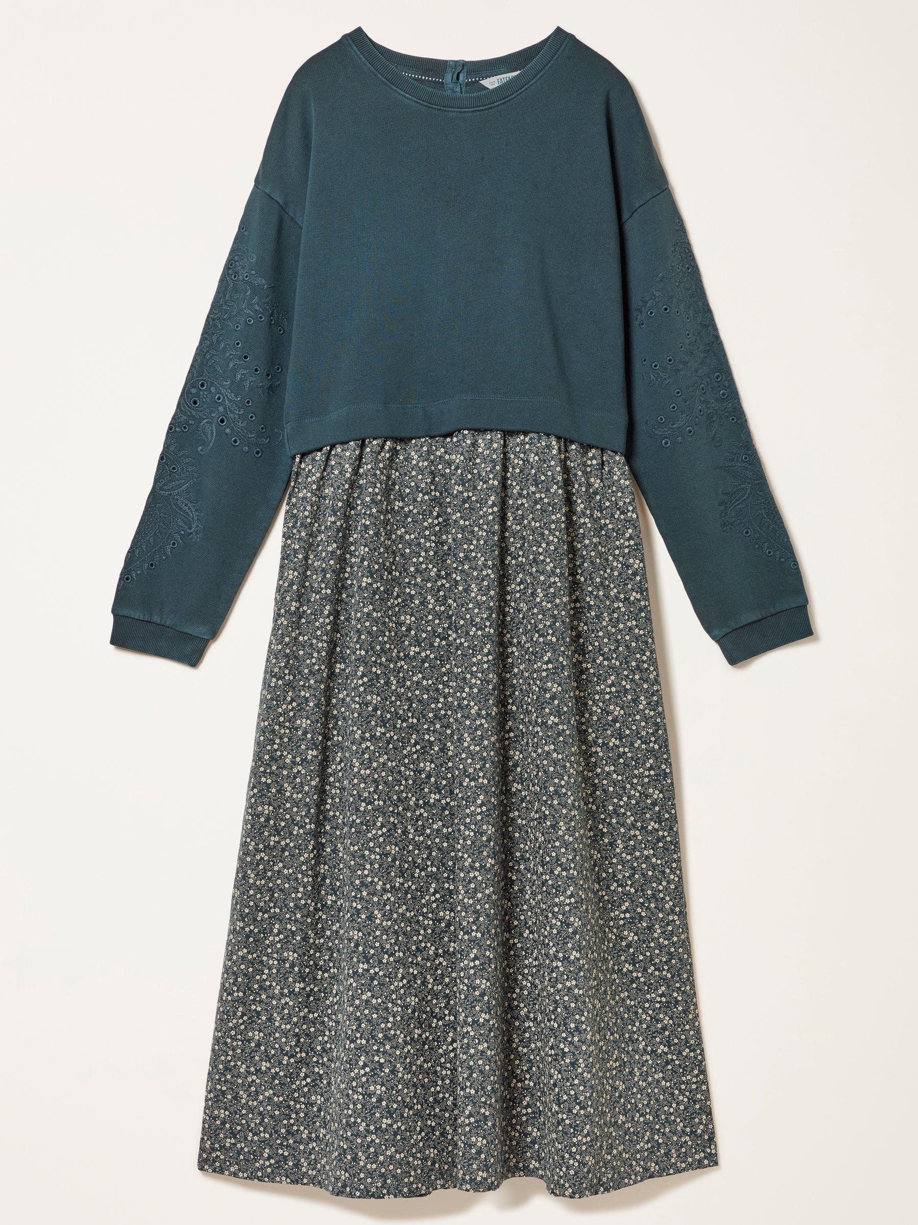 Nia Blue Ditsy Regular 2in1 Midi Dress by FAT FACE