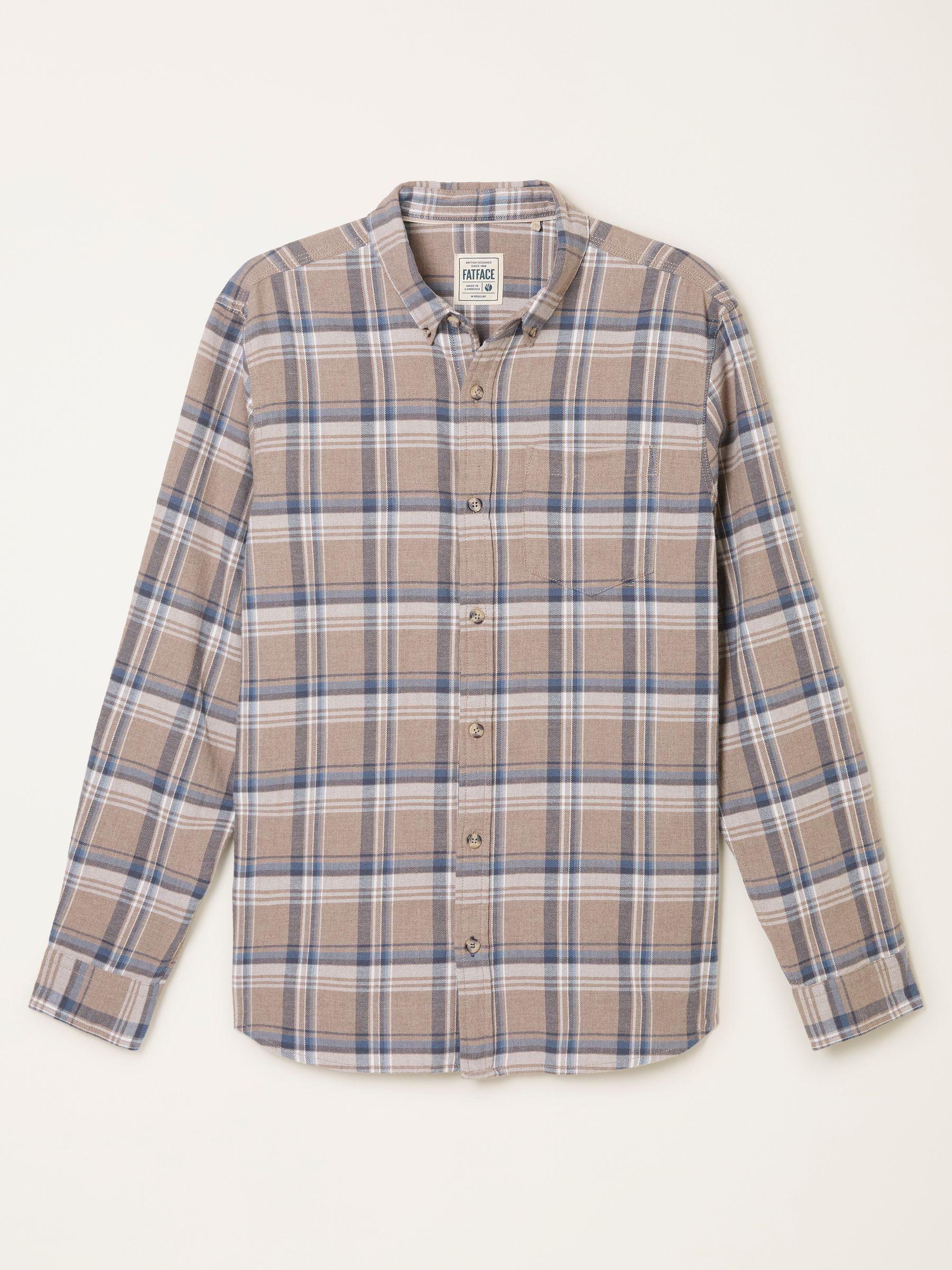 Oaklyn Dark Natural Long Sleeve Check Shirt by FAT FACE