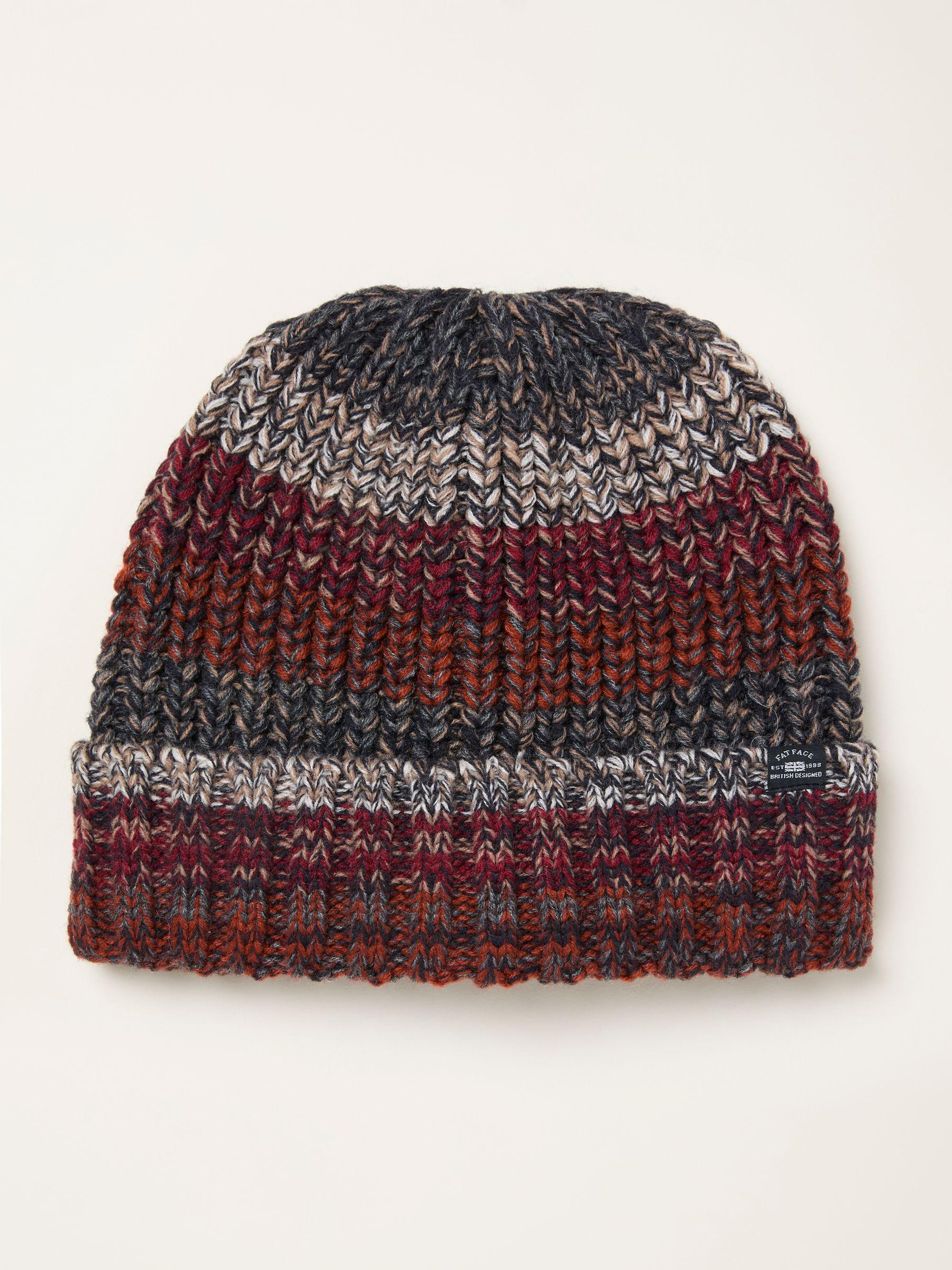 Orange Twist Colourblock Beanie by FAT FACE