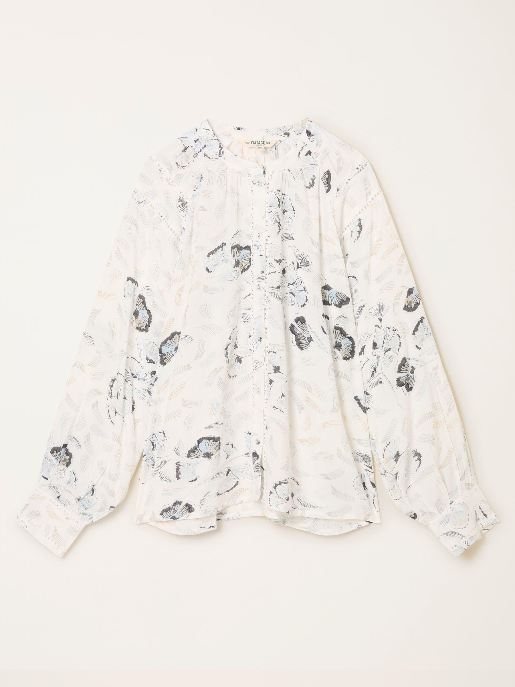 Orla Ivory Ginko Leaves Regular Blouse by FAT FACE