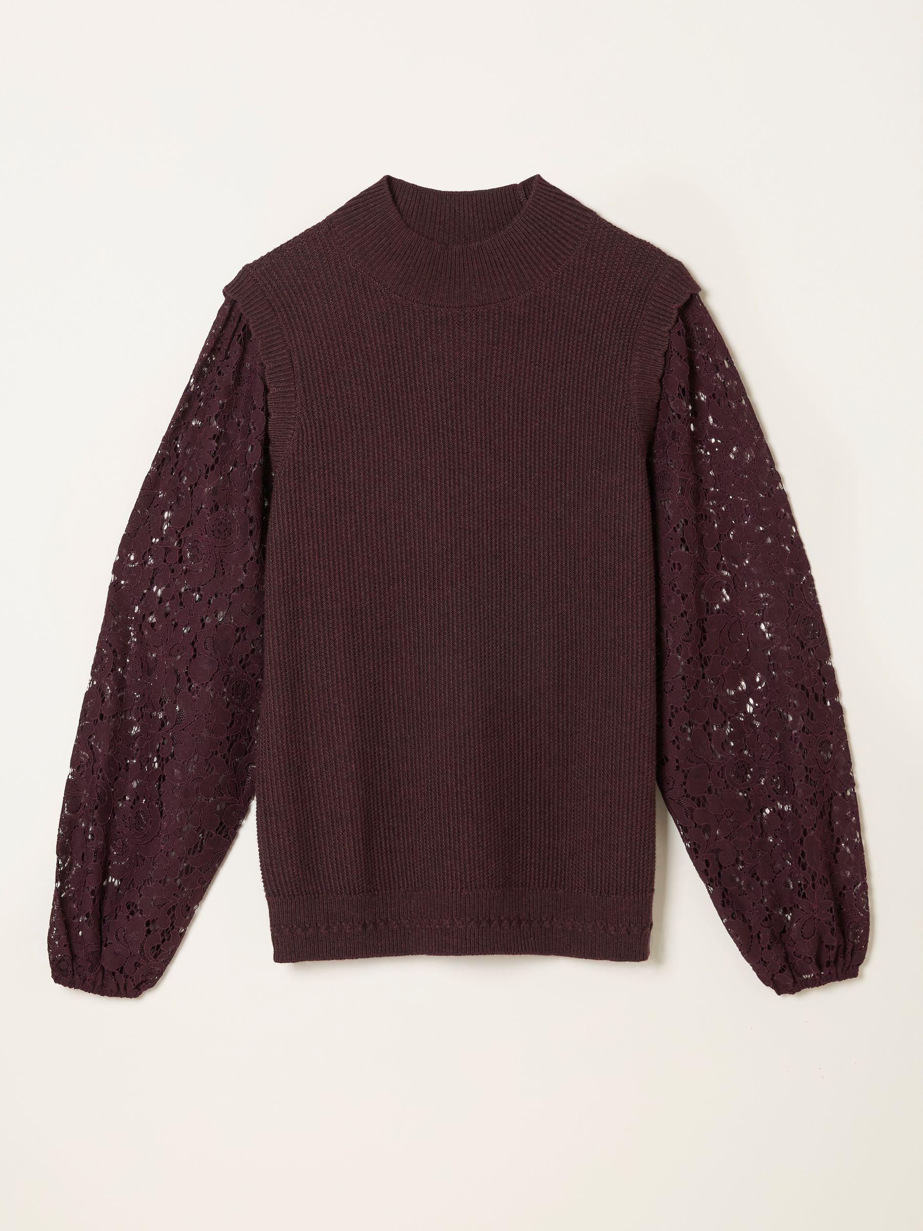 Paige Dark Purple Lace Knitted 2 in 1 Top by FAT FACE