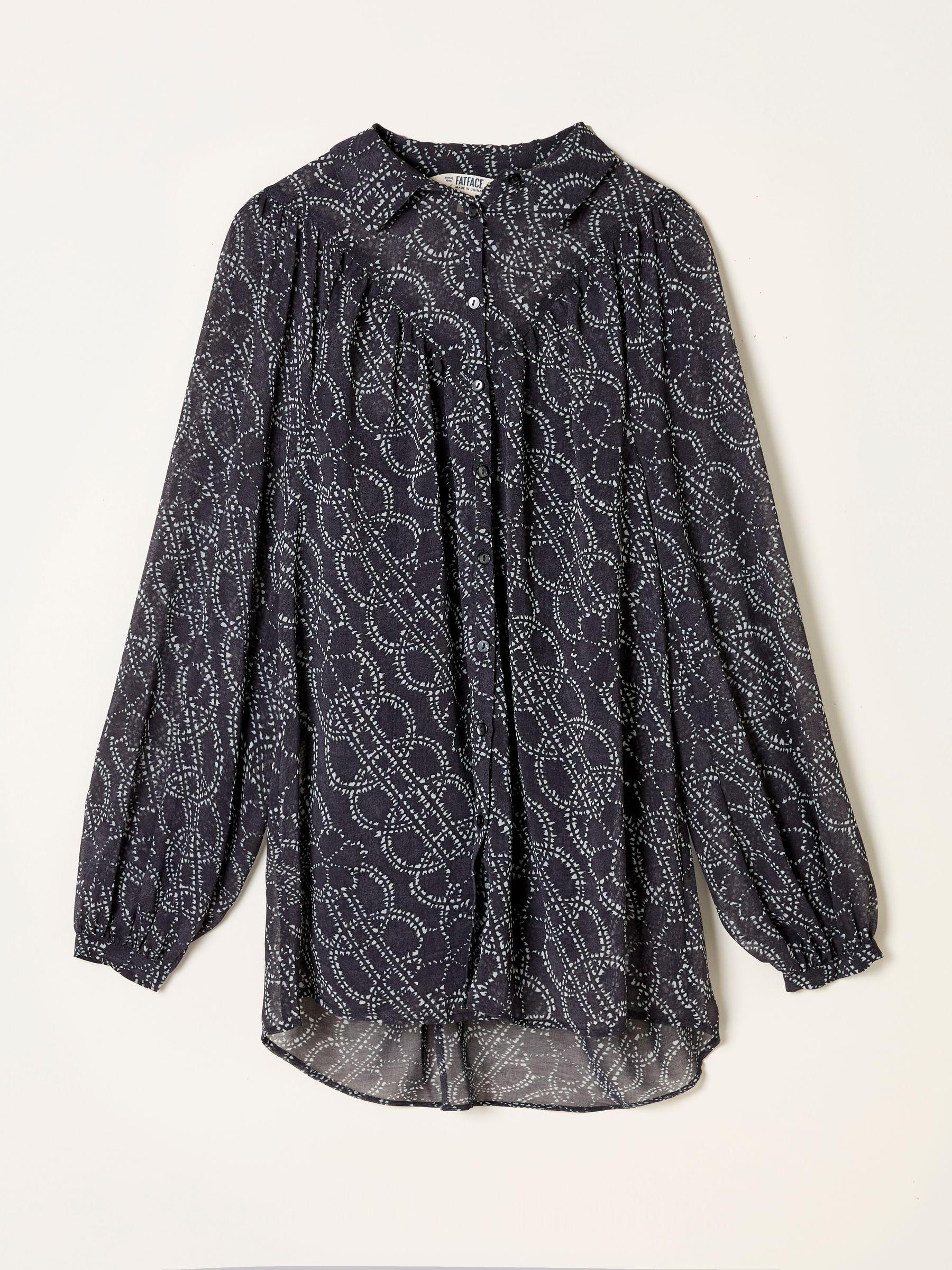 Pamala Graphite Grey Texture Floral Blouse by FAT FACE