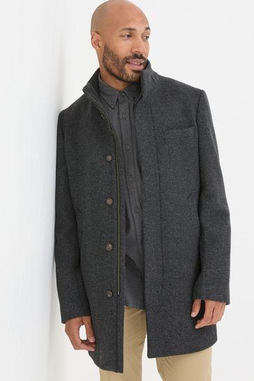 Pendeen Dark Grey Overcoat by FAT FACE