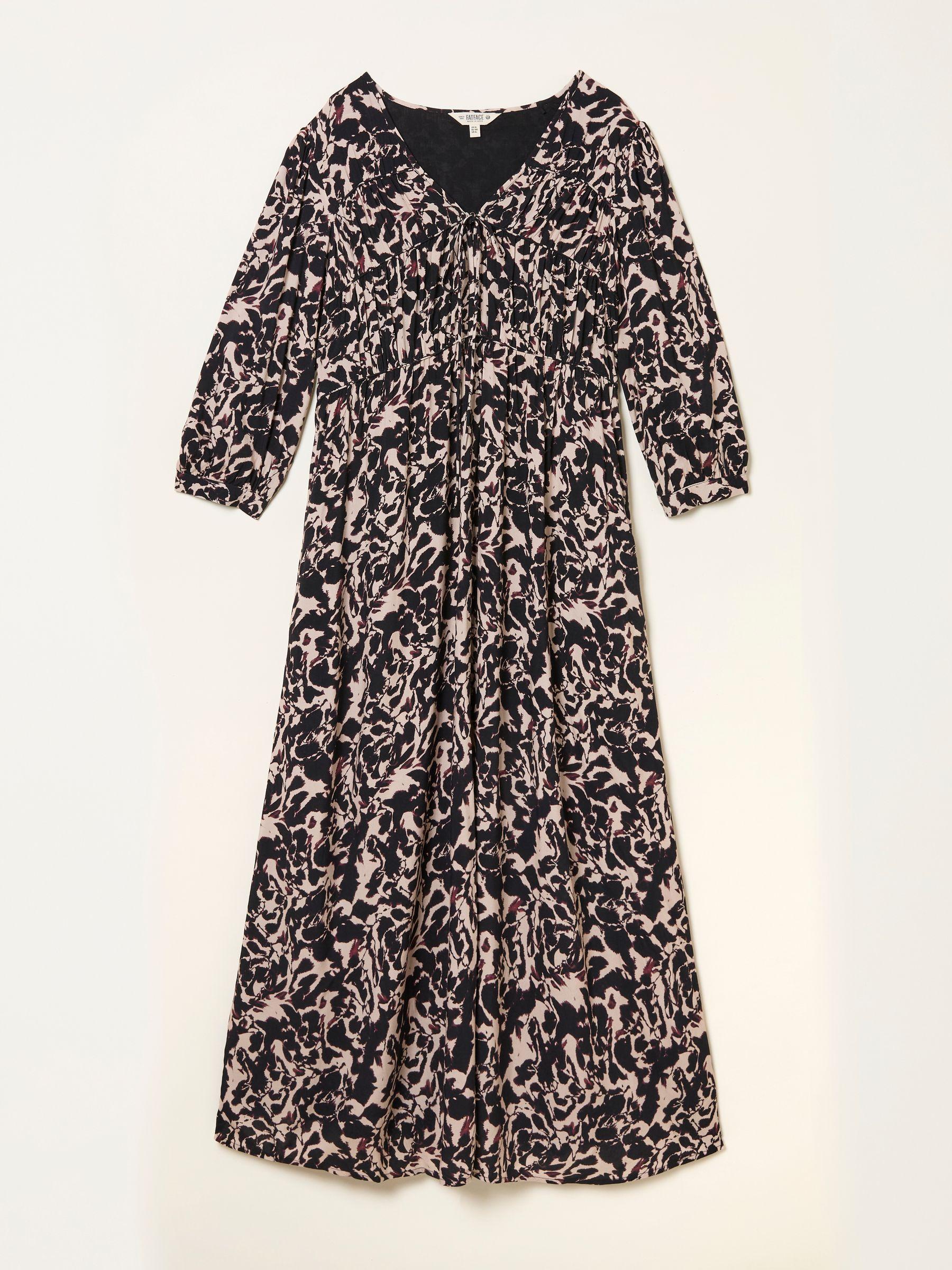 Pippin Black Animal Swirl Petite Midi Dress by FAT FACE
