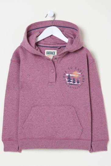 Purple Graphic Popover Hoodie by FAT FACE