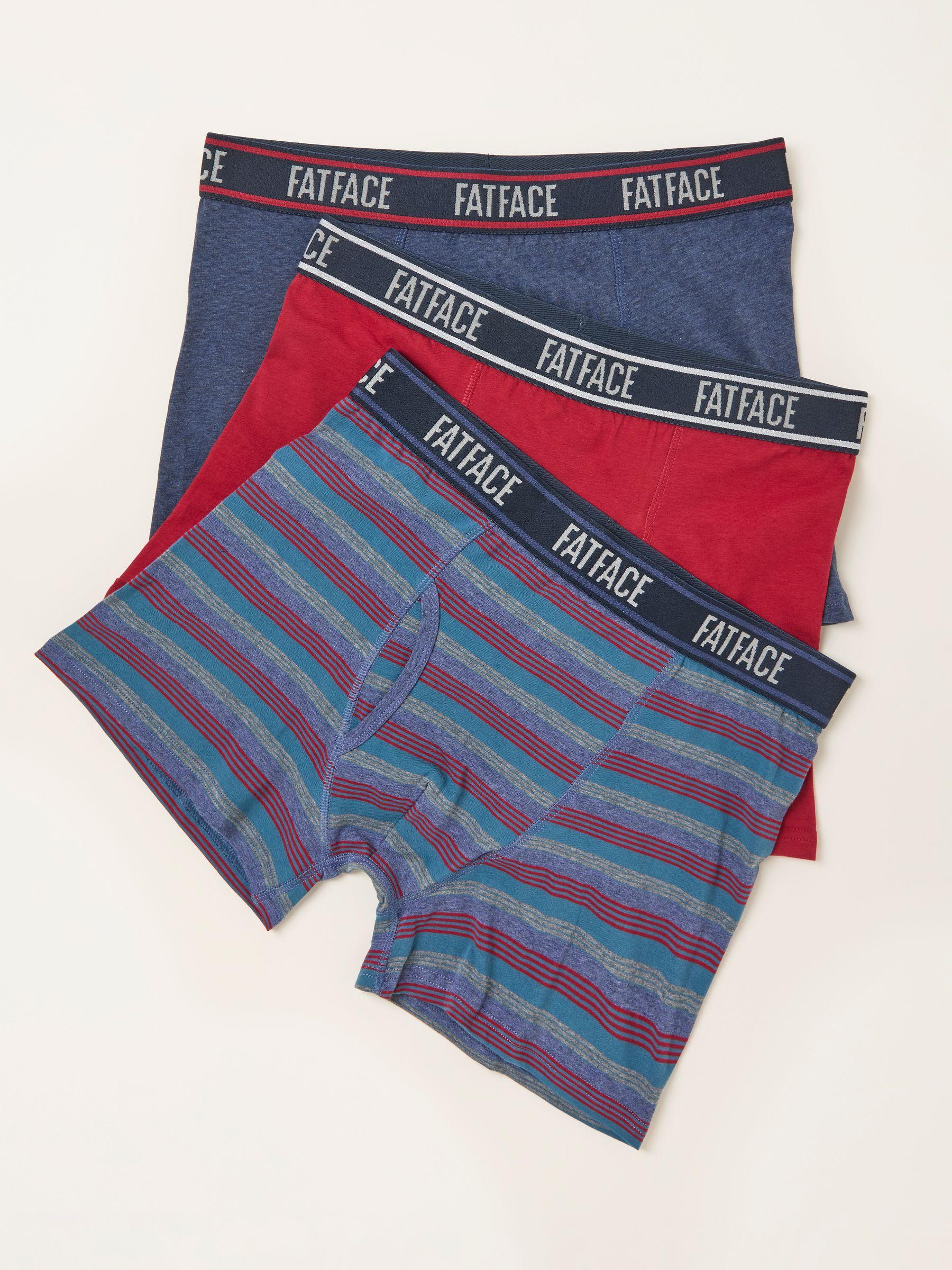 Red 3 Pack Stripe Boxers by FAT FACE