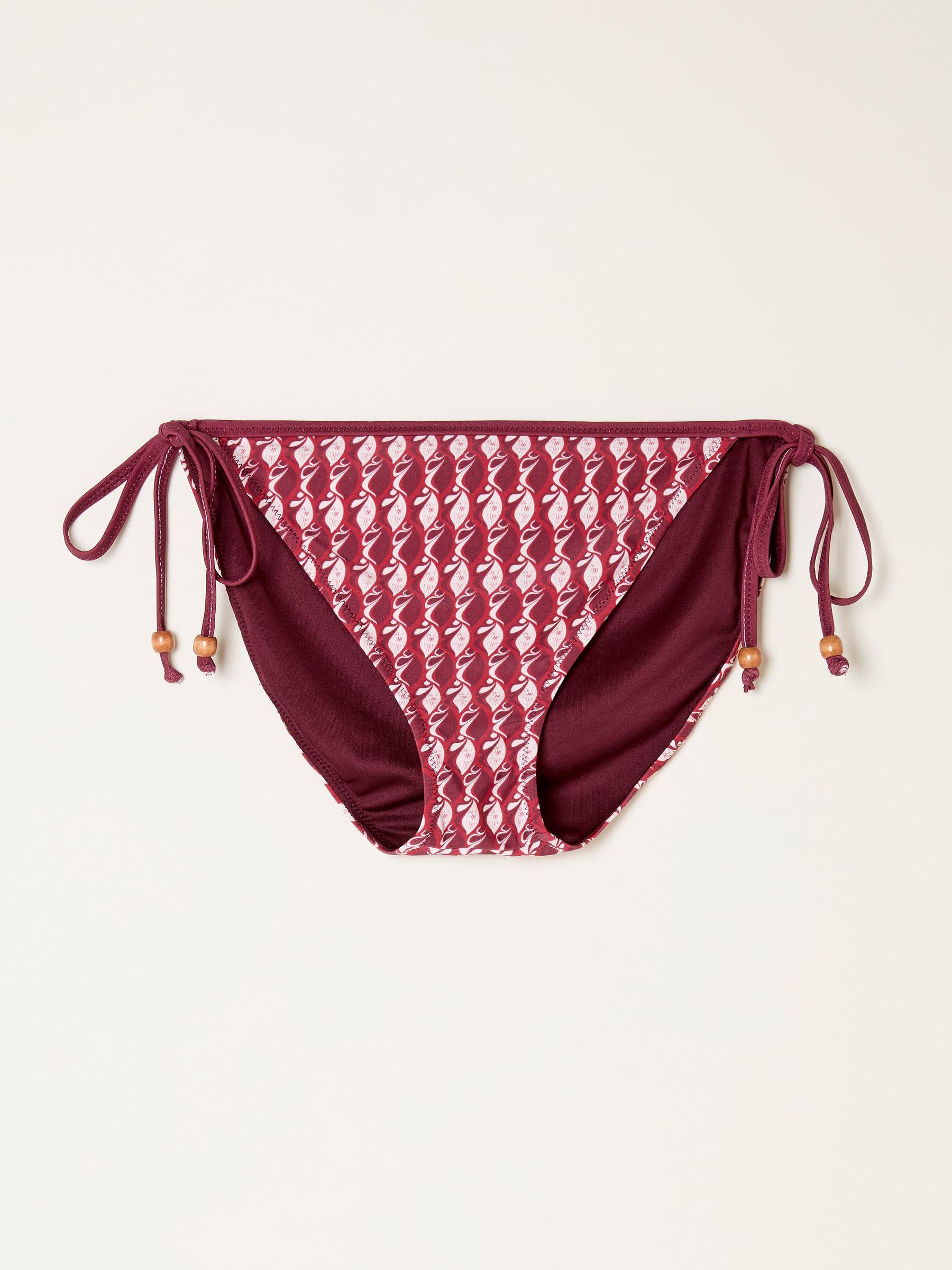 Red Tie Side Rue Retro Shell Bikini Bottom by FAT FACE