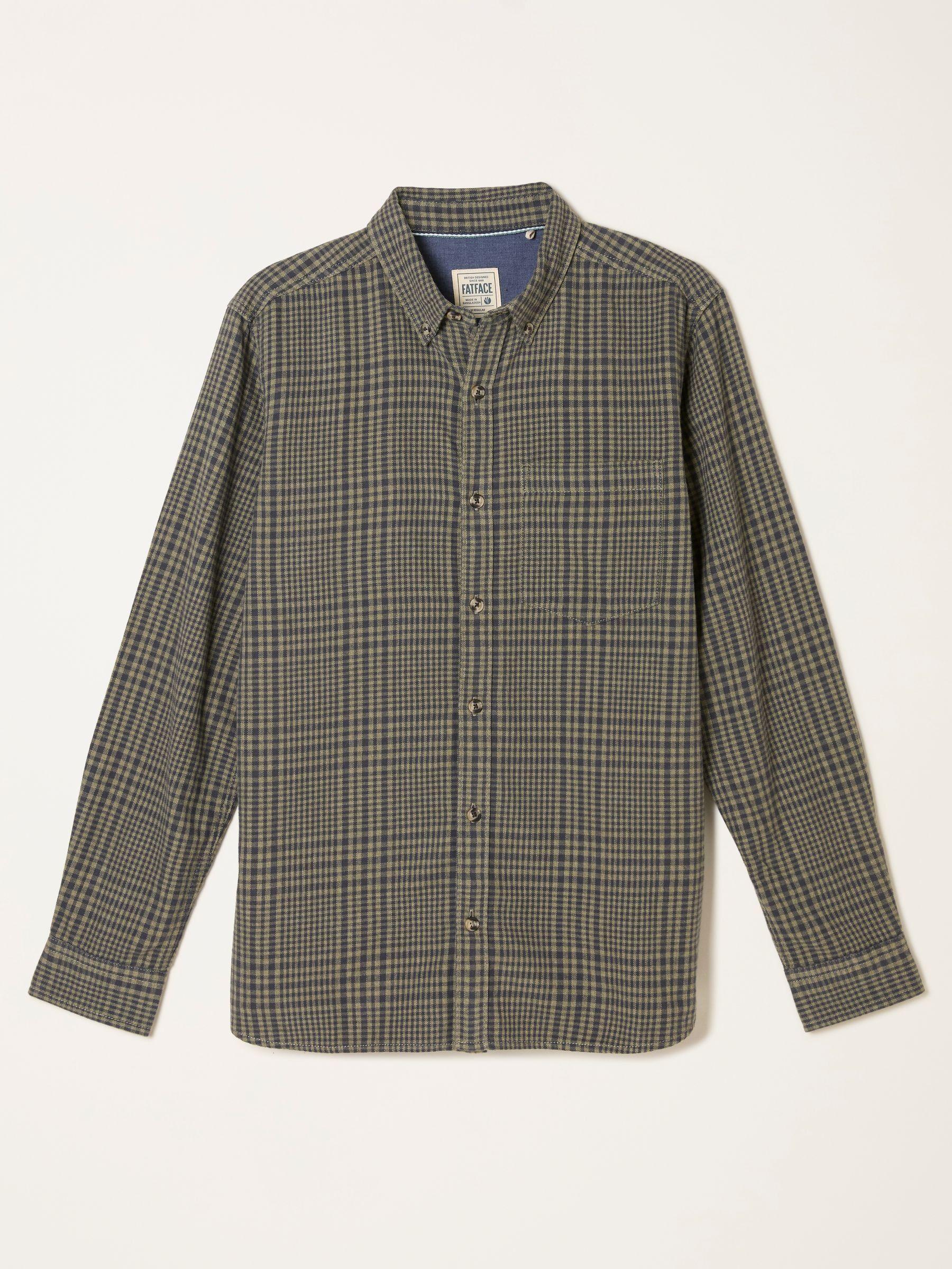 Reid Sage Green Long Sleeve Check Shirt by FAT FACE